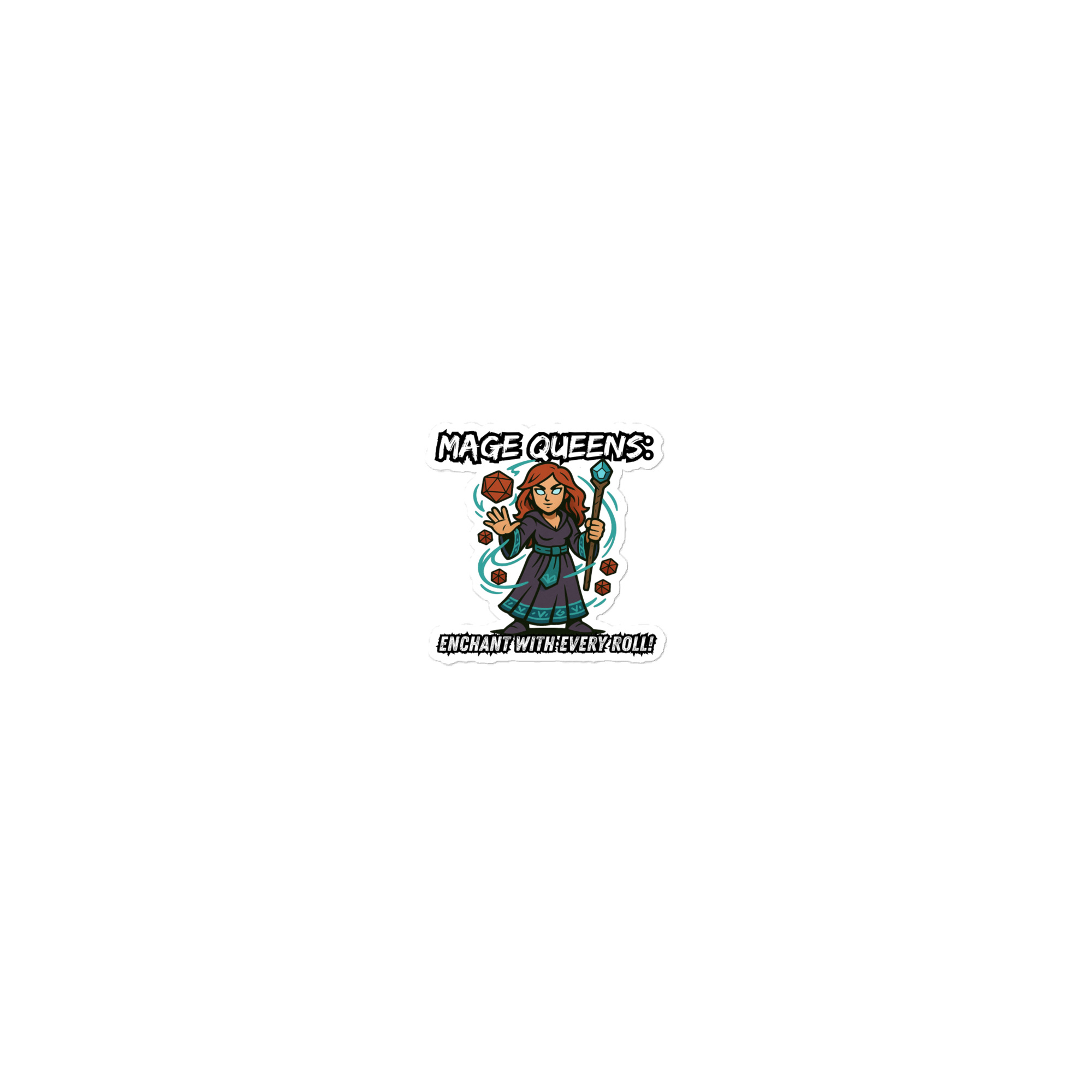 Mage Queens roll with Attitude - Blasenfreie Aufkleber 3″×3″ | 4″×4″ | 5.5″×5.5″ | 15″×3.75"