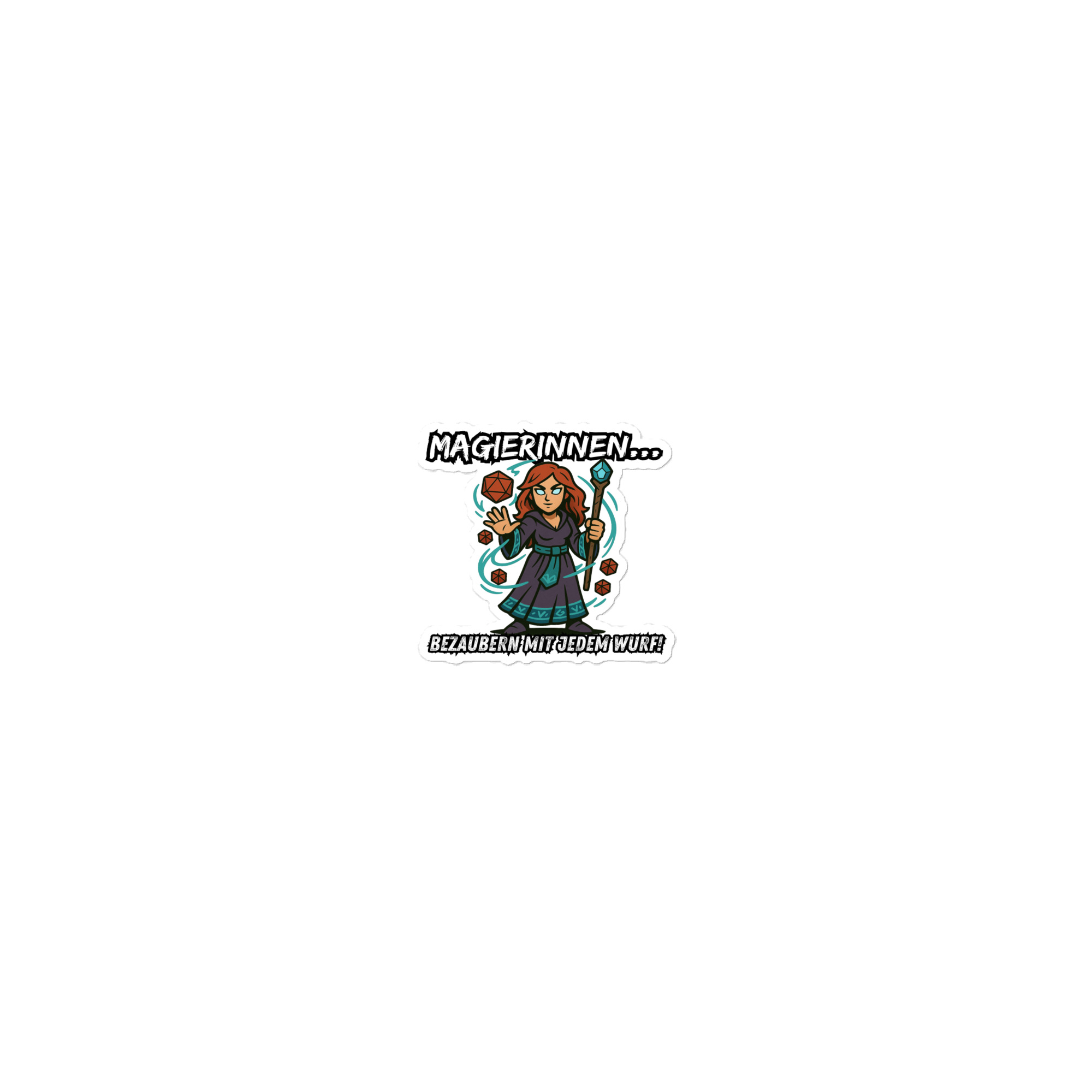 Magierinnen bezaubern mit jedem Wurf - Blasenfreie Aufkleber 3″×3″ | 4″×4″ | 5.5″×5.5″ | 15″×3.75"