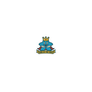 King of the Table – Royal Meeple Edition - Blasenfreie Aufkleber 3″×3″ | 4″×4″ | 5.5″×5.5″ | 15″×3.75"