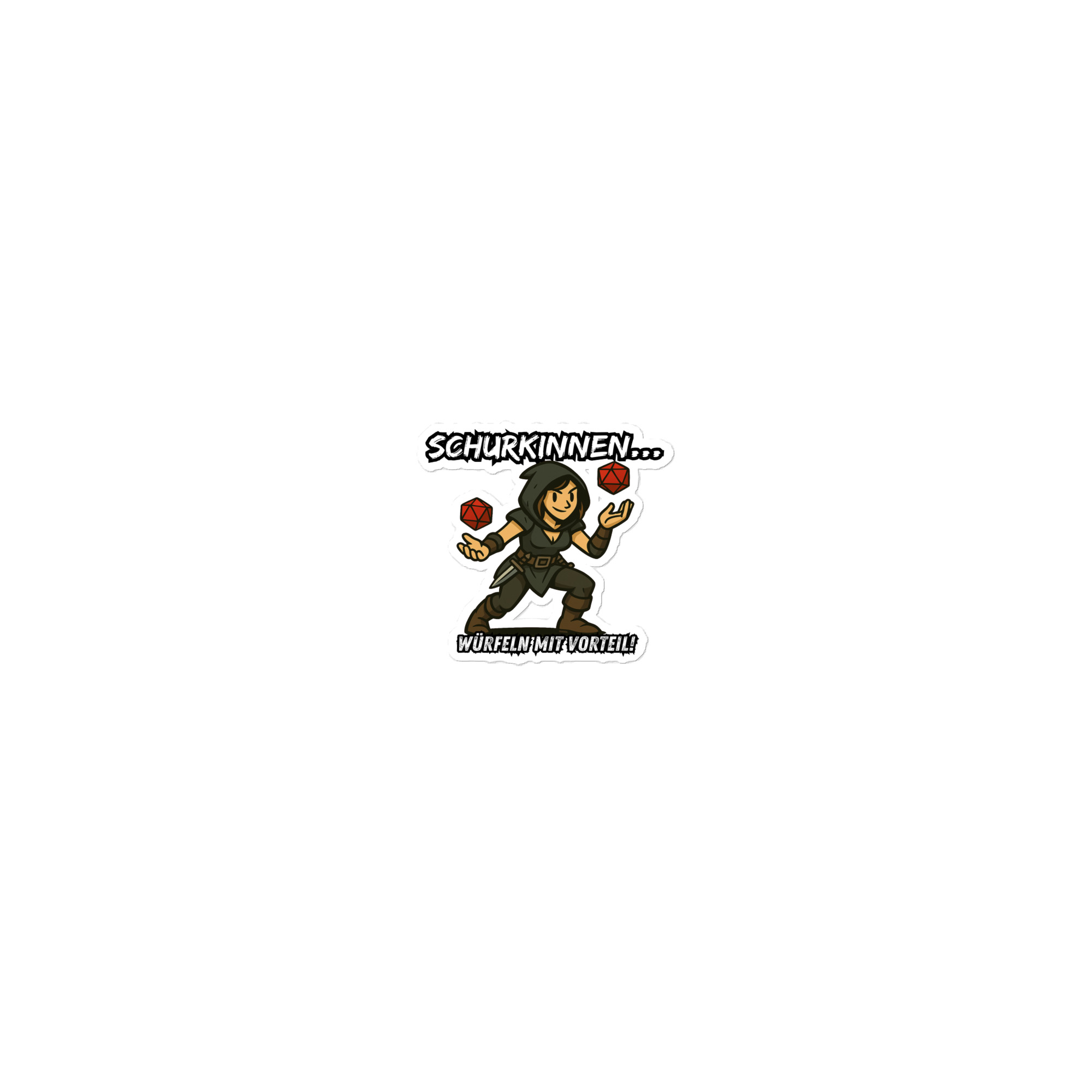 Schurkinnen würfeln mit Vorteil - Blasenfreie Aufkleber 3″×3″ | 4″×4″ | 5.5″×5.5″ | 15″×3.75"