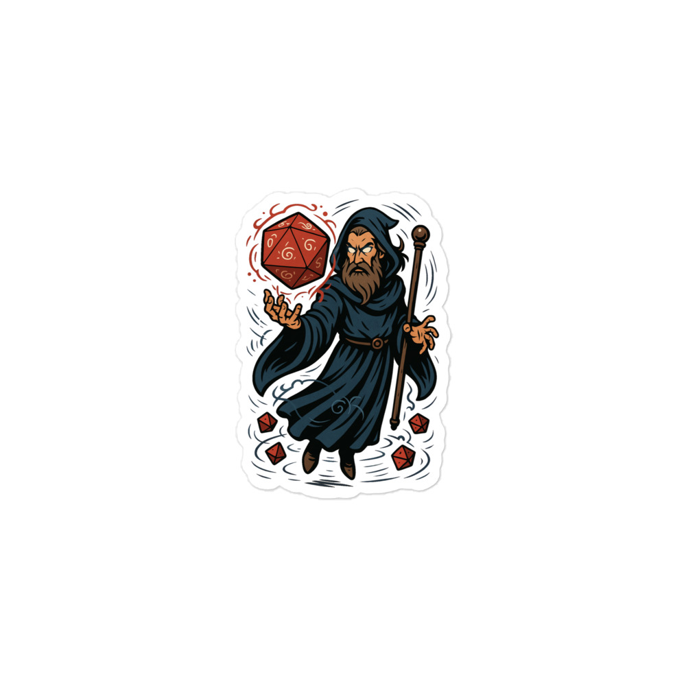 Arcane Dice Mage - Blasenfreie Aufkleber 3″×3″ | 4″×4″ | 5.5″×5.5″ | 15″×3.75" – Bild 2