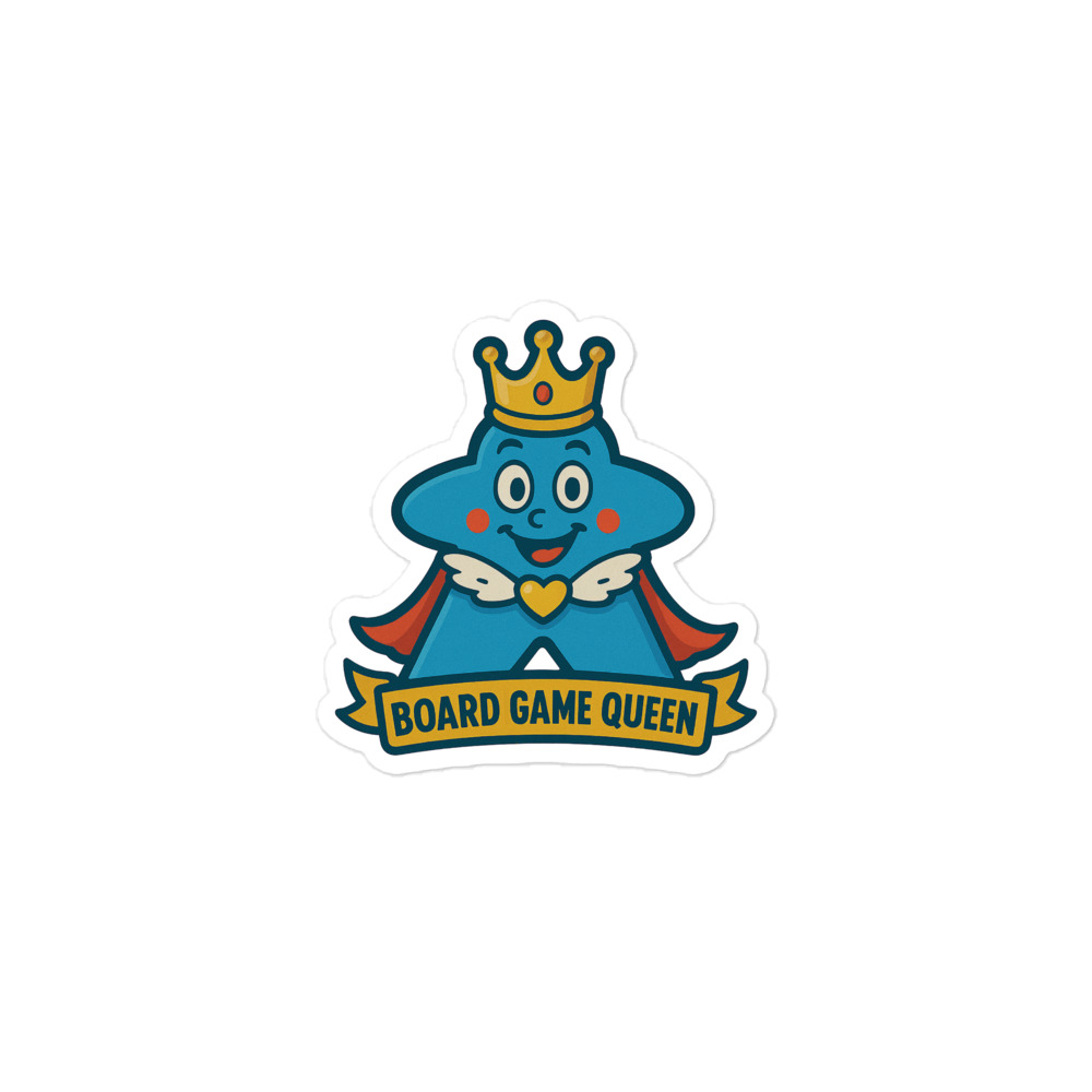 Board Game Queen – Royal Meeple Edition - Blasenfreie Aufkleber 3″×3″ | 4″×4″ | 5.5″×5.5″ | 15″×3.75" – Bild 2