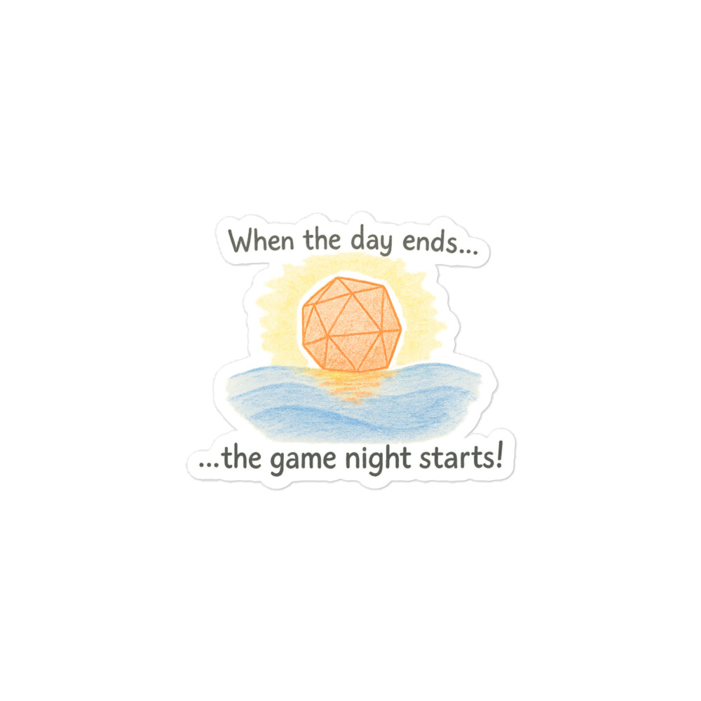 Game Night Starts - Blasenfreie Aufkleber 3″×3″ | 4″×4″ | 5.5″×5.5″ | 15″×3.75" – Bild 2
