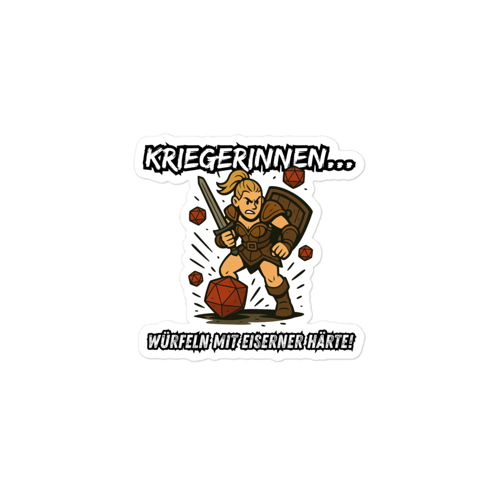 Kriegerinnen würfeln mit eiserner Härte - Blasenfreie Aufkleber 3″×3″ | 4″×4″ | 5.5″×5.5″ | 15″×3.75" – Bild 2