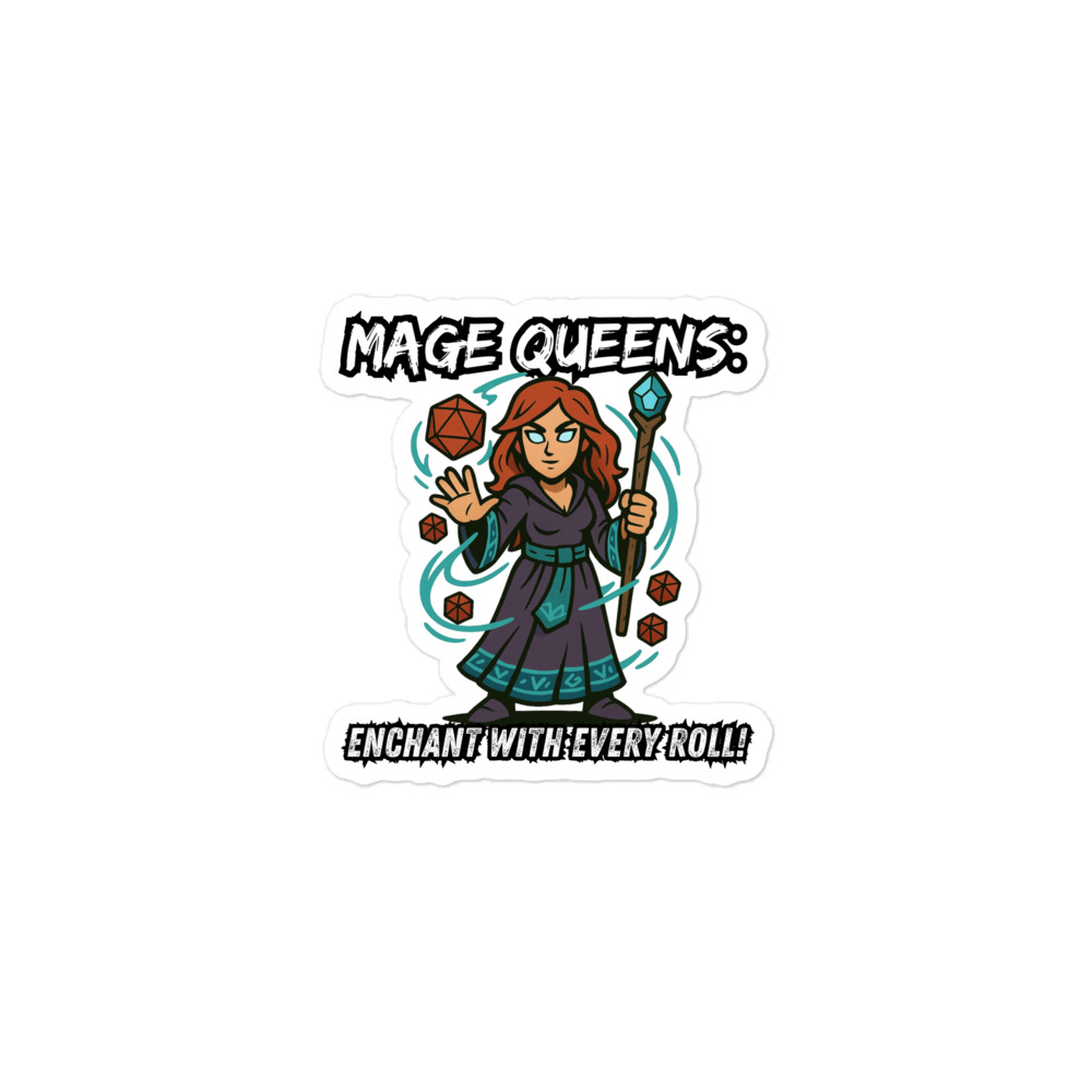 Mage Queens roll with Attitude - Blasenfreie Aufkleber 3″×3″ | 4″×4″ | 5.5″×5.5″ | 15″×3.75" – Bild 2