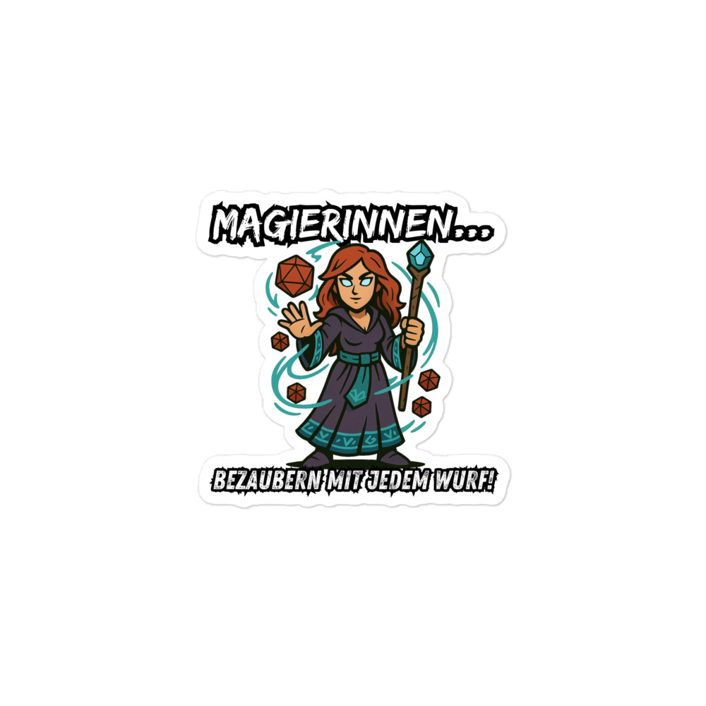 Magierinnen bezaubern mit jedem Wurf - Blasenfreie Aufkleber 3″×3″ | 4″×4″ | 5.5″×5.5″ | 15″×3.75" – Bild 2
