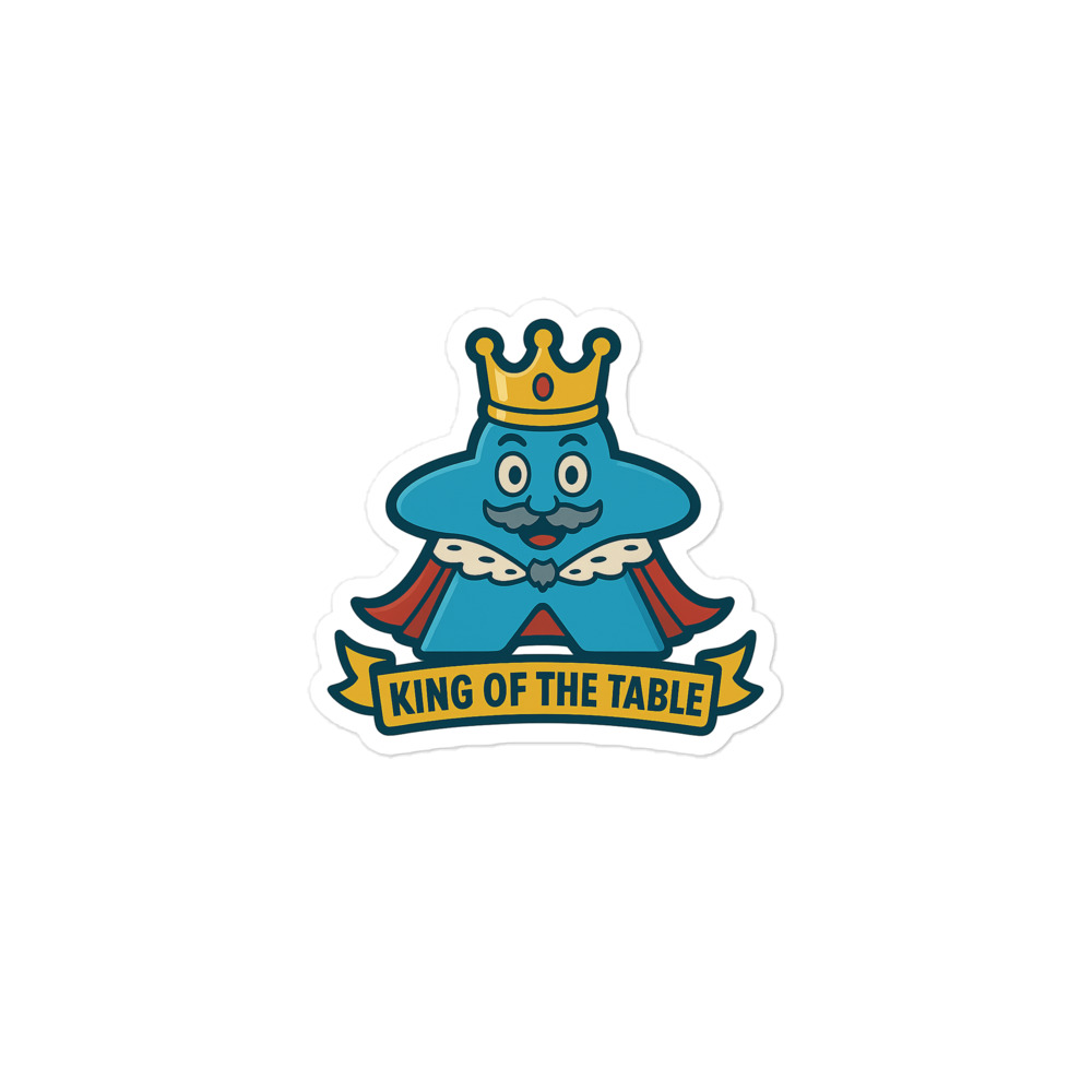 King of the Table – Royal Meeple Edition - Blasenfreie Aufkleber 3″×3″ | 4″×4″ | 5.5″×5.5″ | 15″×3.75" – Bild 2