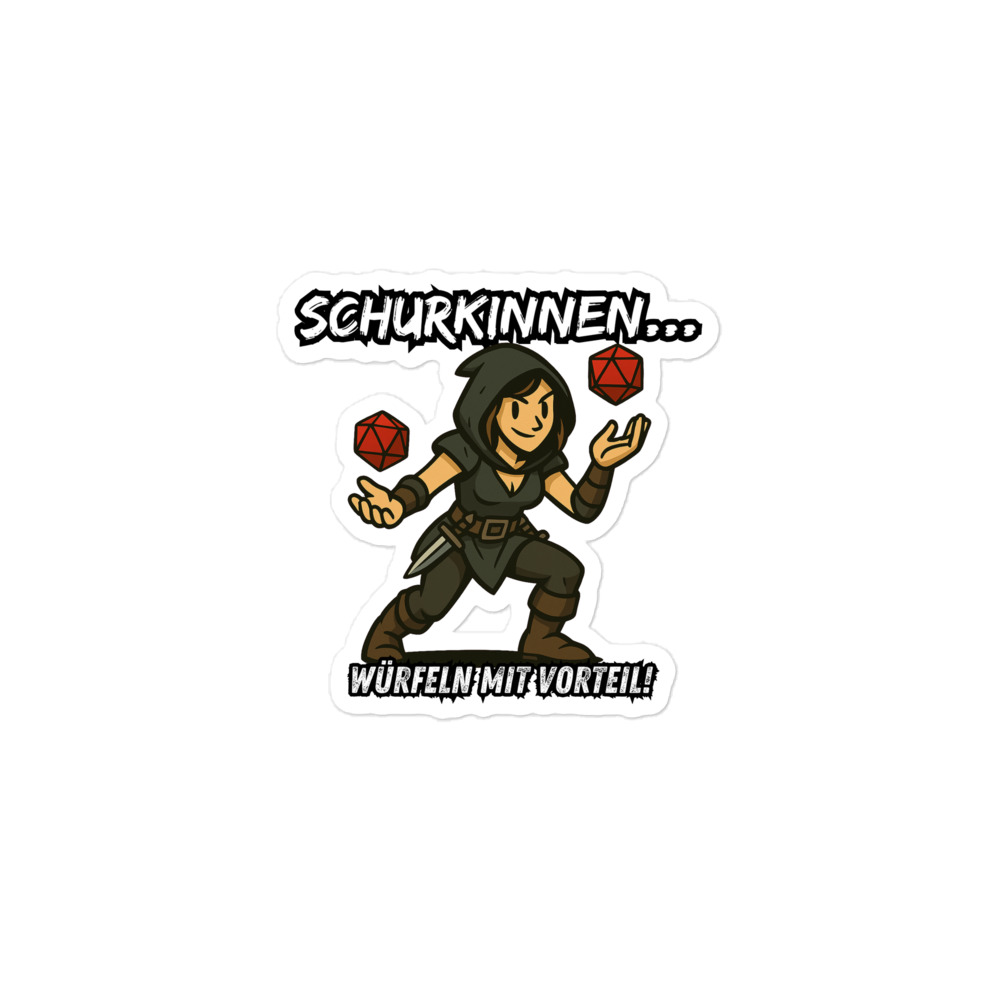 Schurkinnen würfeln mit Vorteil - Blasenfreie Aufkleber 3″×3″ | 4″×4″ | 5.5″×5.5″ | 15″×3.75" – Bild 2