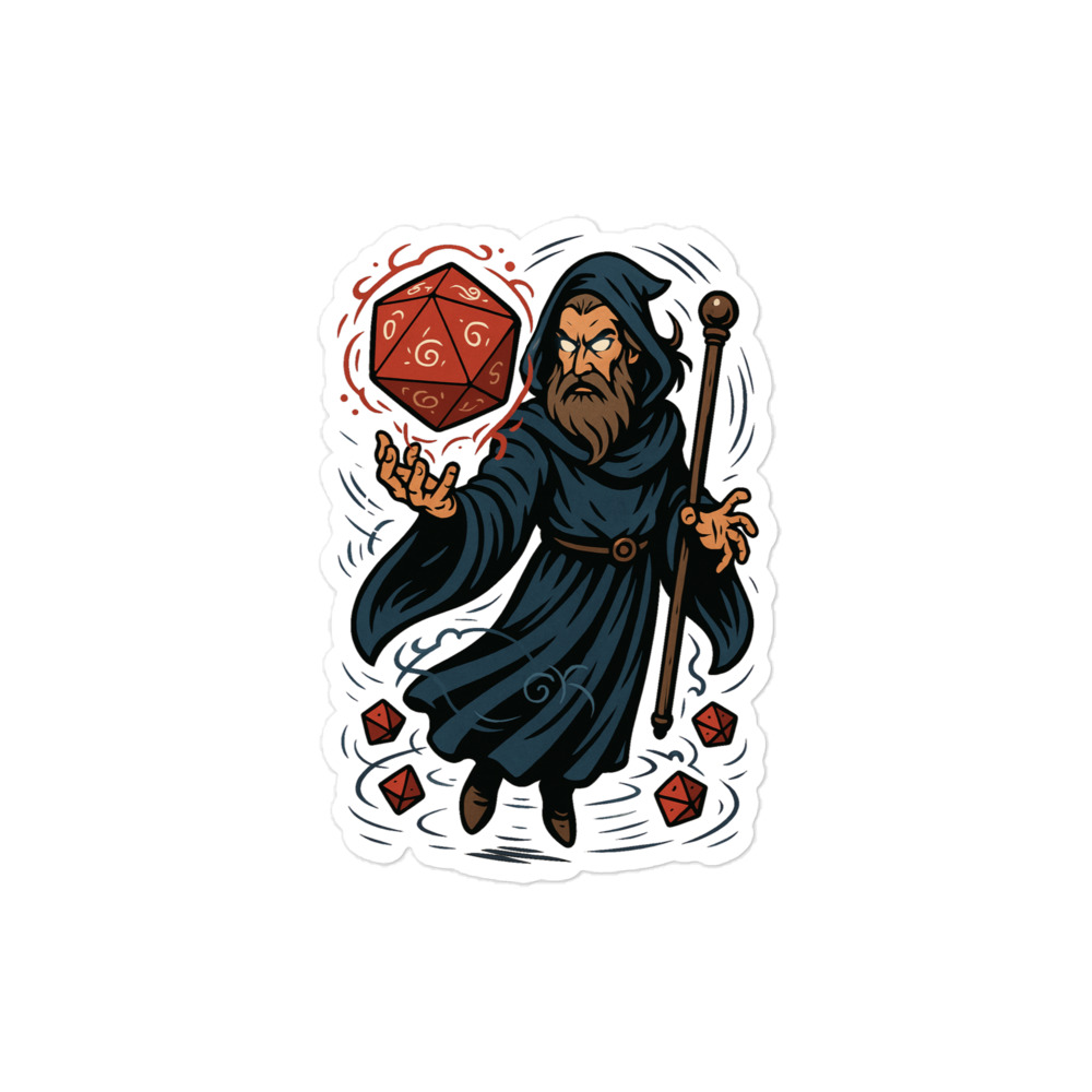 Arcane Dice Mage - Blasenfreie Aufkleber 3″×3″ | 4″×4″ | 5.5″×5.5″ | 15″×3.75" – Bild 3