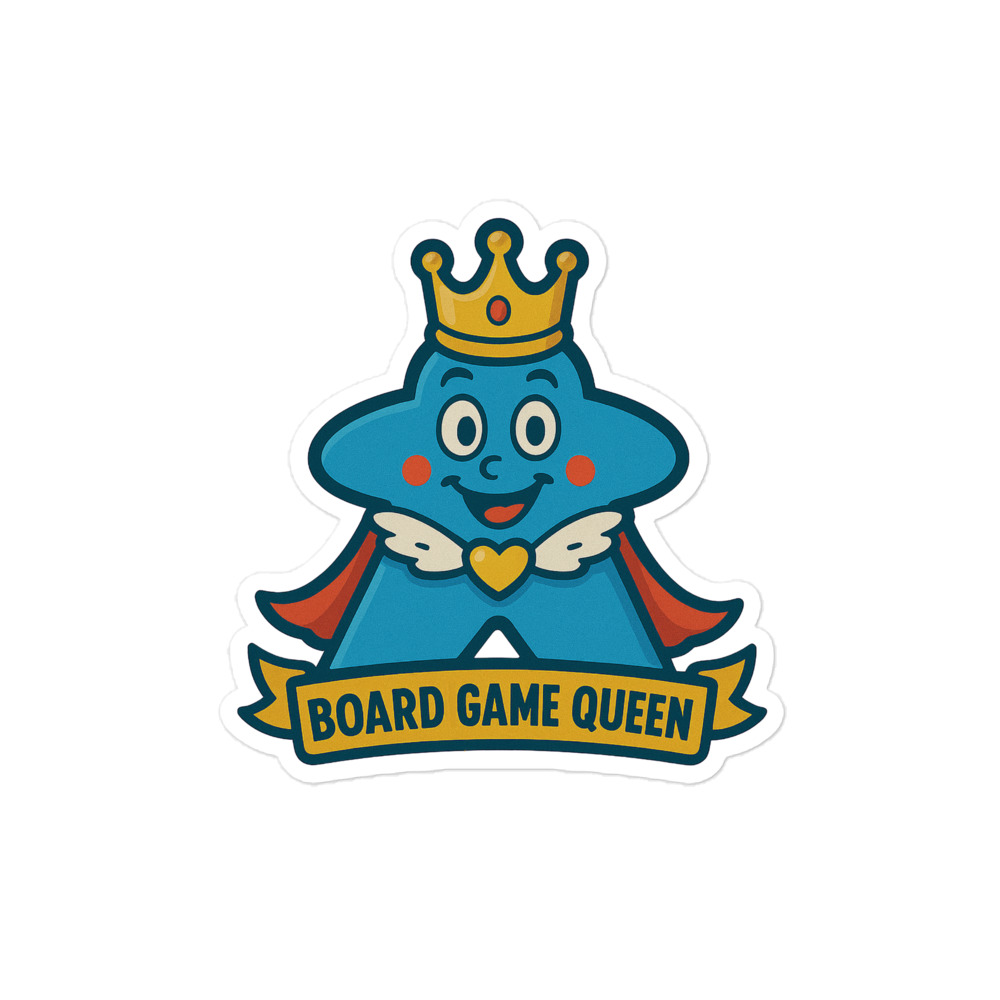 Board Game Queen – Royal Meeple Edition - Blasenfreie Aufkleber 3″×3″ | 4″×4″ | 5.5″×5.5″ | 15″×3.75" – Bild 3