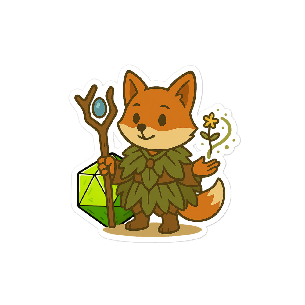 Dice Druid - Blasenfreie Aufkleber 3″×3″ | 4″×4″ | 5.5″×5.5″ | 15″×3.75" – Bild 3