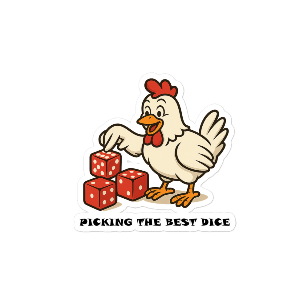 Dice Picking - Blasenfreie Aufkleber 3″×3″ | 4″×4″ | 5.5″×5.5″ | 15″×3.75" – Bild 3