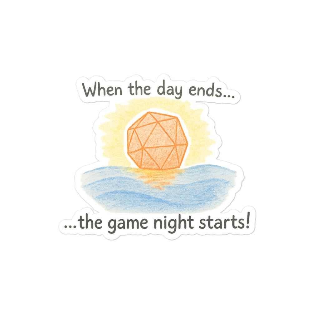 Game Night Starts - Blasenfreie Aufkleber 3″×3″ | 4″×4″ | 5.5″×5.5″ | 15″×3.75" – Bild 3