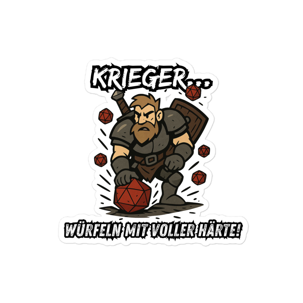 Krieger würfeln mit voller Härte - Blasenfreie Aufkleber 3″×3″ | 4″×4″ | 5.5″×5.5″ | 15″×3.75" – Bild 3