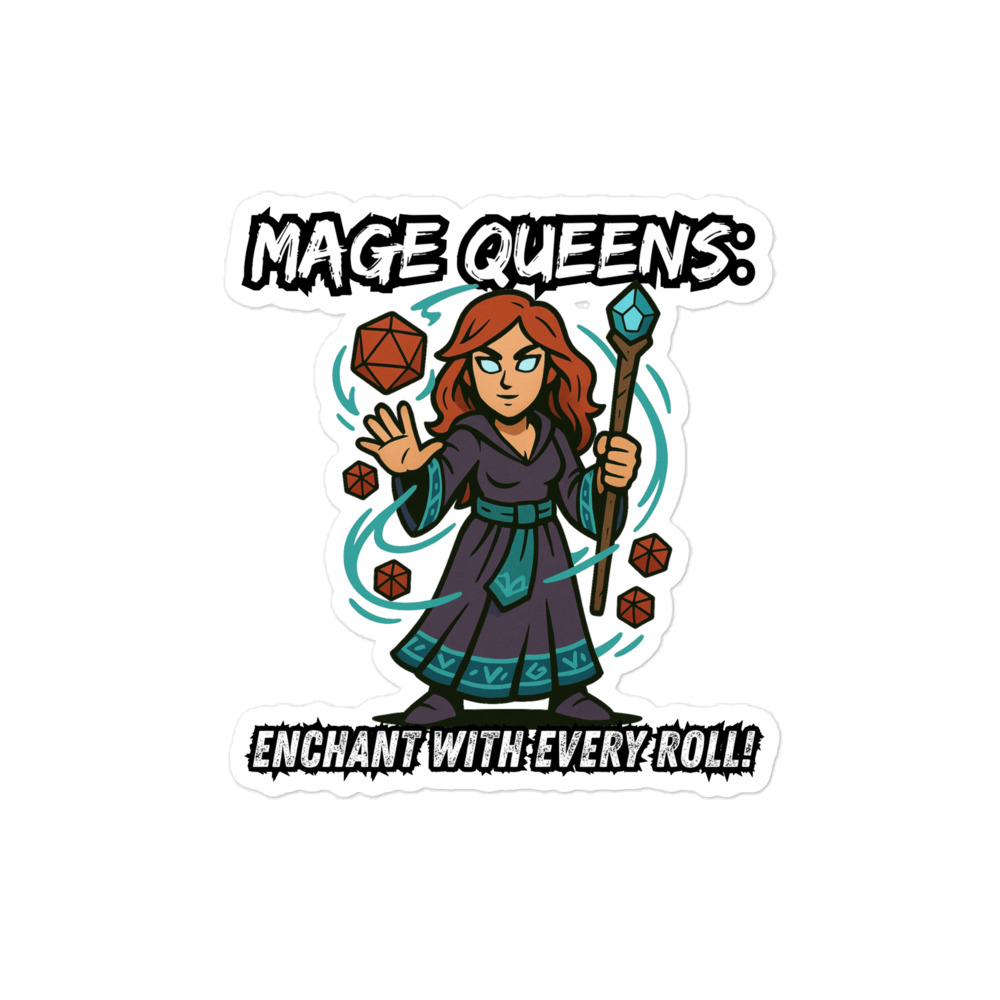 Mage Queens roll with Attitude - Blasenfreie Aufkleber 3″×3″ | 4″×4″ | 5.5″×5.5″ | 15″×3.75" – Bild 3