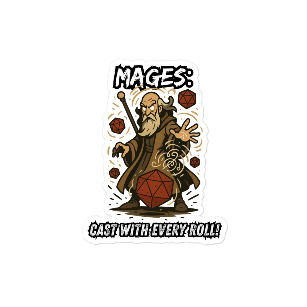 Mages roll with Attitude - Blasenfreie Aufkleber 3″×3″ | 4″×4″ | 5.5″×5.5″ | 15″×3.75" – Bild 3