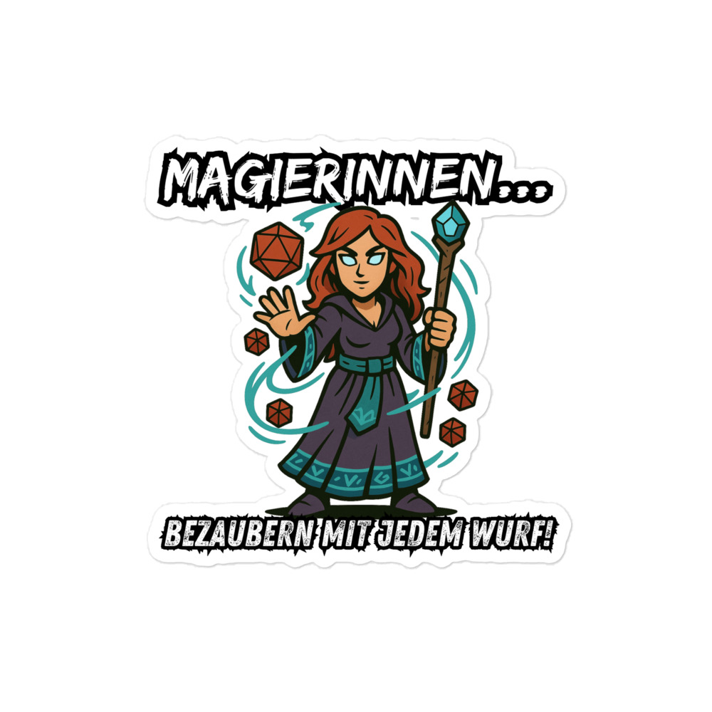 Magierinnen bezaubern mit jedem Wurf - Blasenfreie Aufkleber 3″×3″ | 4″×4″ | 5.5″×5.5″ | 15″×3.75" – Bild 3