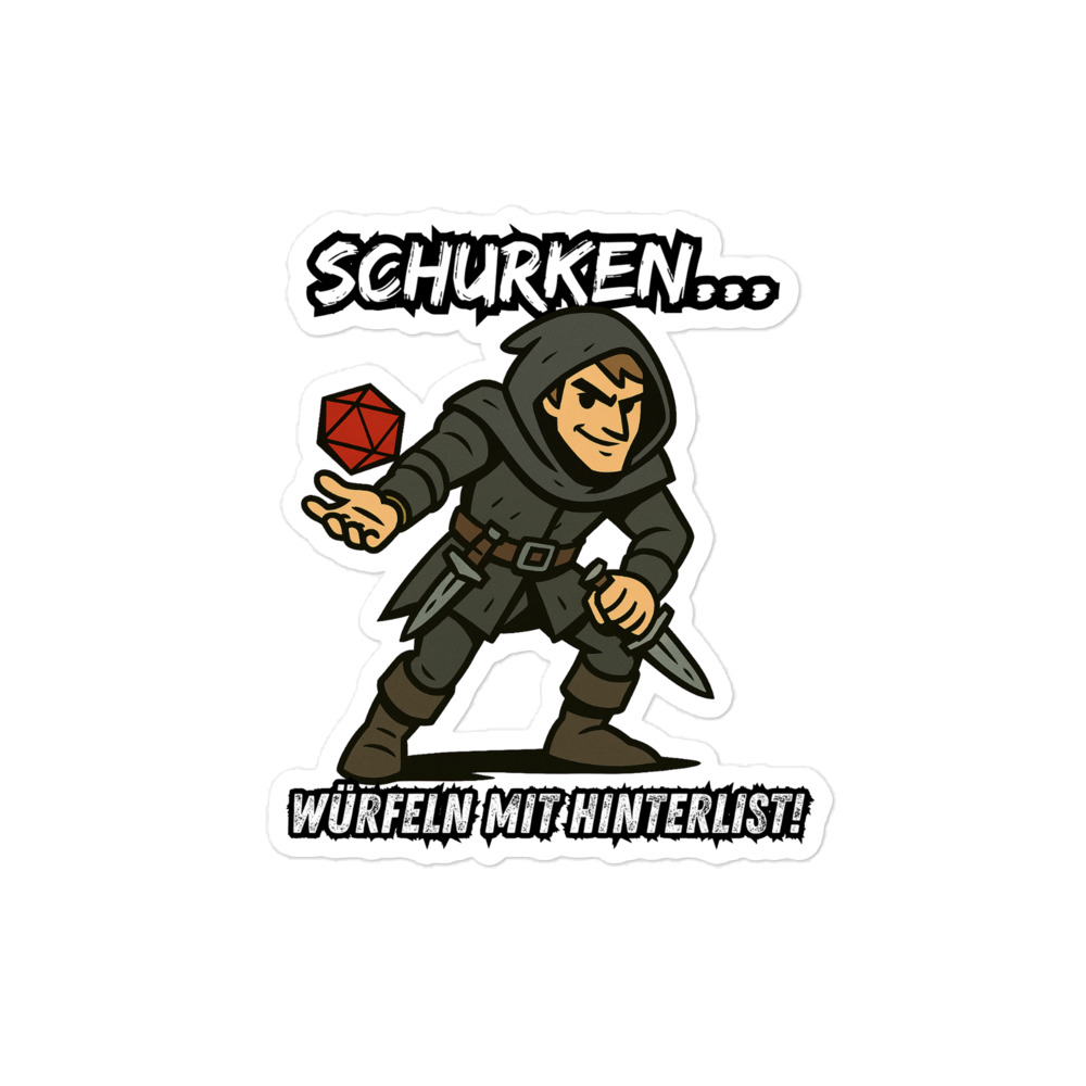Schurken würfeln mit Hinterlist - Blasenfreie Aufkleber 3″×3″ | 4″×4″ | 5.5″×5.5″ | 15″×3.75" – Bild 3