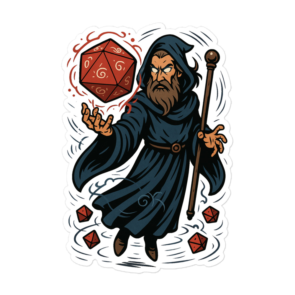 Arcane Dice Mage - Blasenfreie Aufkleber 3″×3″ | 4″×4″ | 5.5″×5.5″ | 15″×3.75" – Bild 4