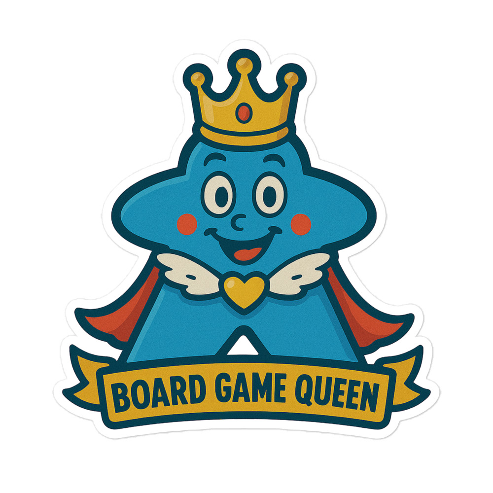 Board Game Queen – Royal Meeple Edition - Blasenfreie Aufkleber 3″×3″ | 4″×4″ | 5.5″×5.5″ | 15″×3.75" – Bild 4