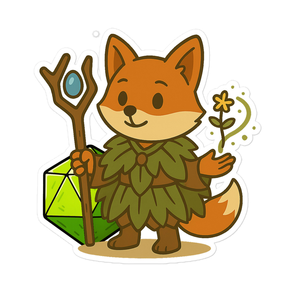 Dice Druid - Blasenfreie Aufkleber 3″×3″ | 4″×4″ | 5.5″×5.5″ | 15″×3.75" – Bild 4