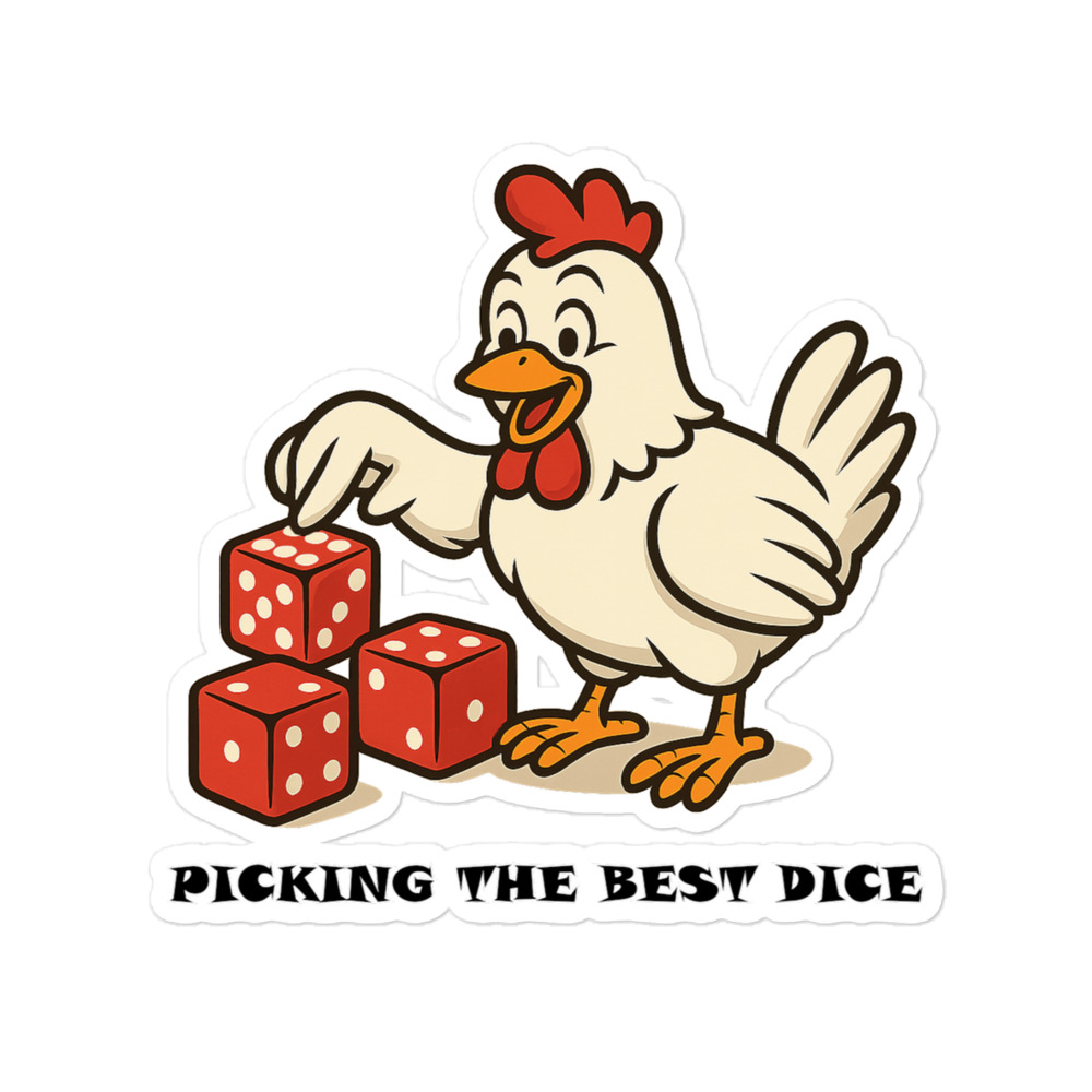 Dice Picking - Blasenfreie Aufkleber 3″×3″ | 4″×4″ | 5.5″×5.5″ | 15″×3.75" – Bild 4