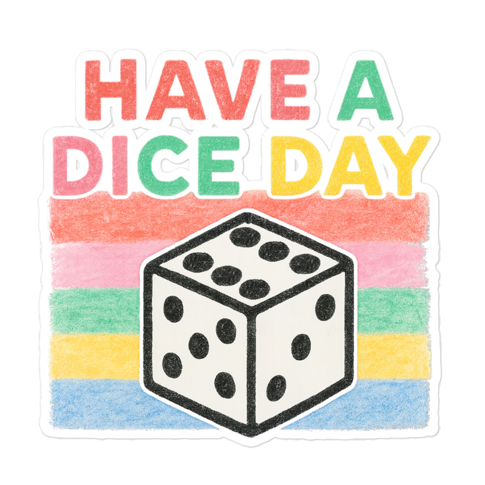 Have a Dice Day - Blasenfreie Aufkleber 3″×3″ | 4″×4″ | 5.5″×5.5″ | 15″×3.75" – Bild 4