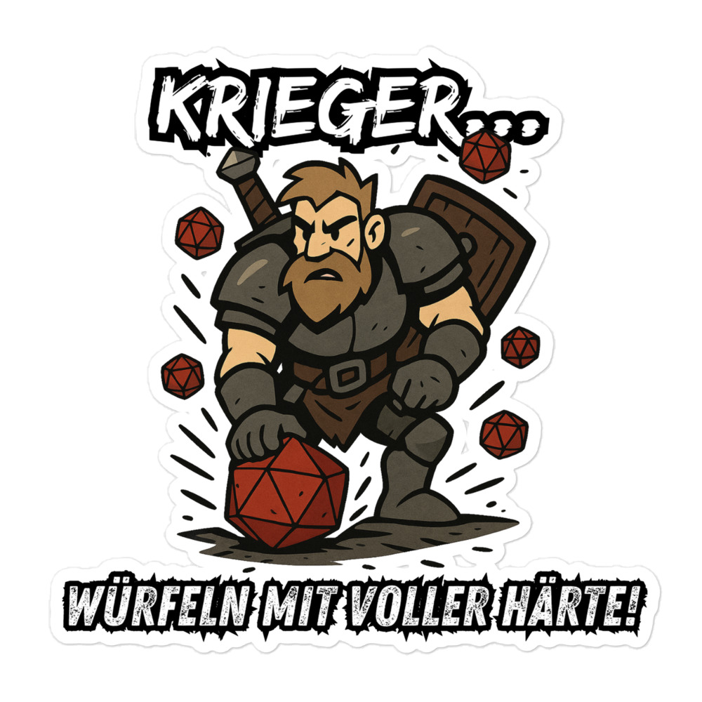 Krieger würfeln mit voller Härte - Blasenfreie Aufkleber 3″×3″ | 4″×4″ | 5.5″×5.5″ | 15″×3.75" – Bild 4