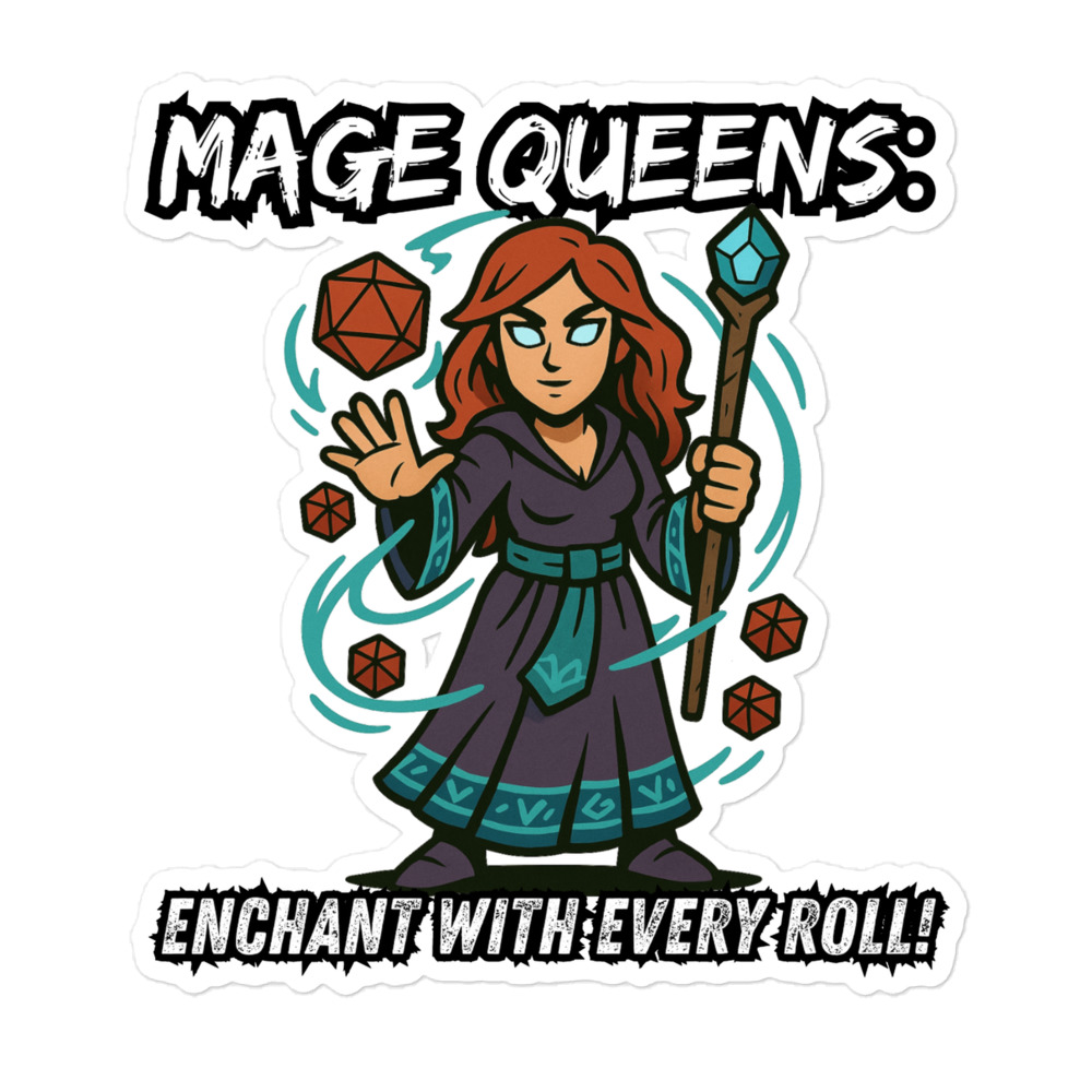 Mage Queens roll with Attitude - Blasenfreie Aufkleber 3″×3″ | 4″×4″ | 5.5″×5.5″ | 15″×3.75" – Bild 4