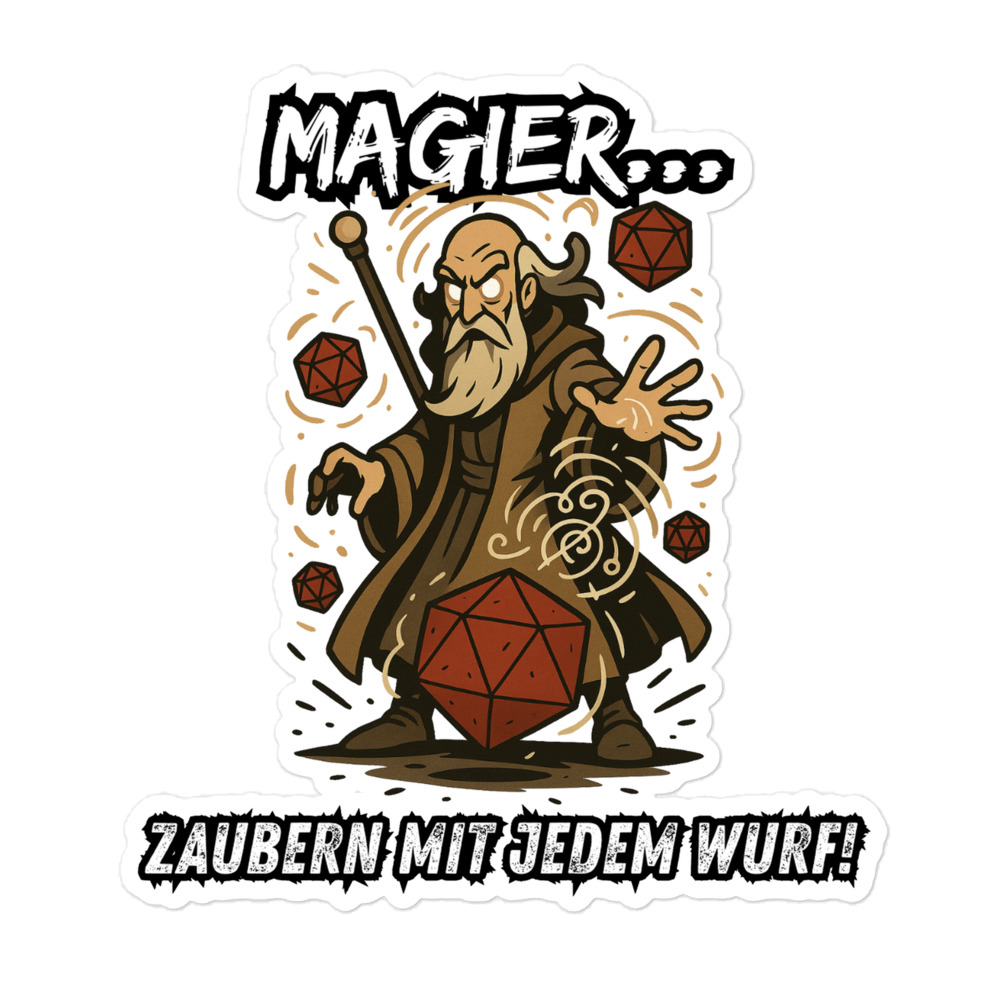 Magier zaubern mit jedem Wurf - Blasenfreie Aufkleber 3″×3″ | 4″×4″ | 5.5″×5.5″ | 15″×3.75" – Bild 4