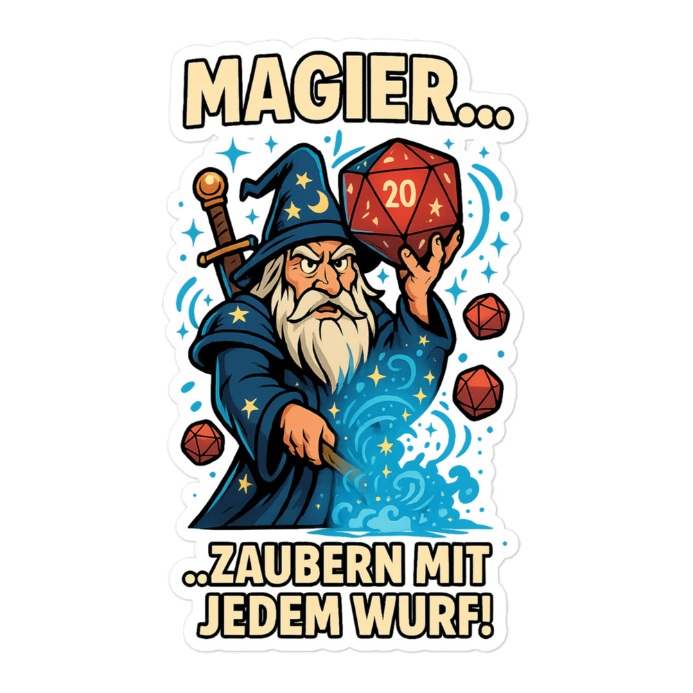 Magier zaubern - Blasenfreie Aufkleber 3″×3″ | 4″×4″ | 5.5″×5.5″ | 15″×3.75" – Bild 4