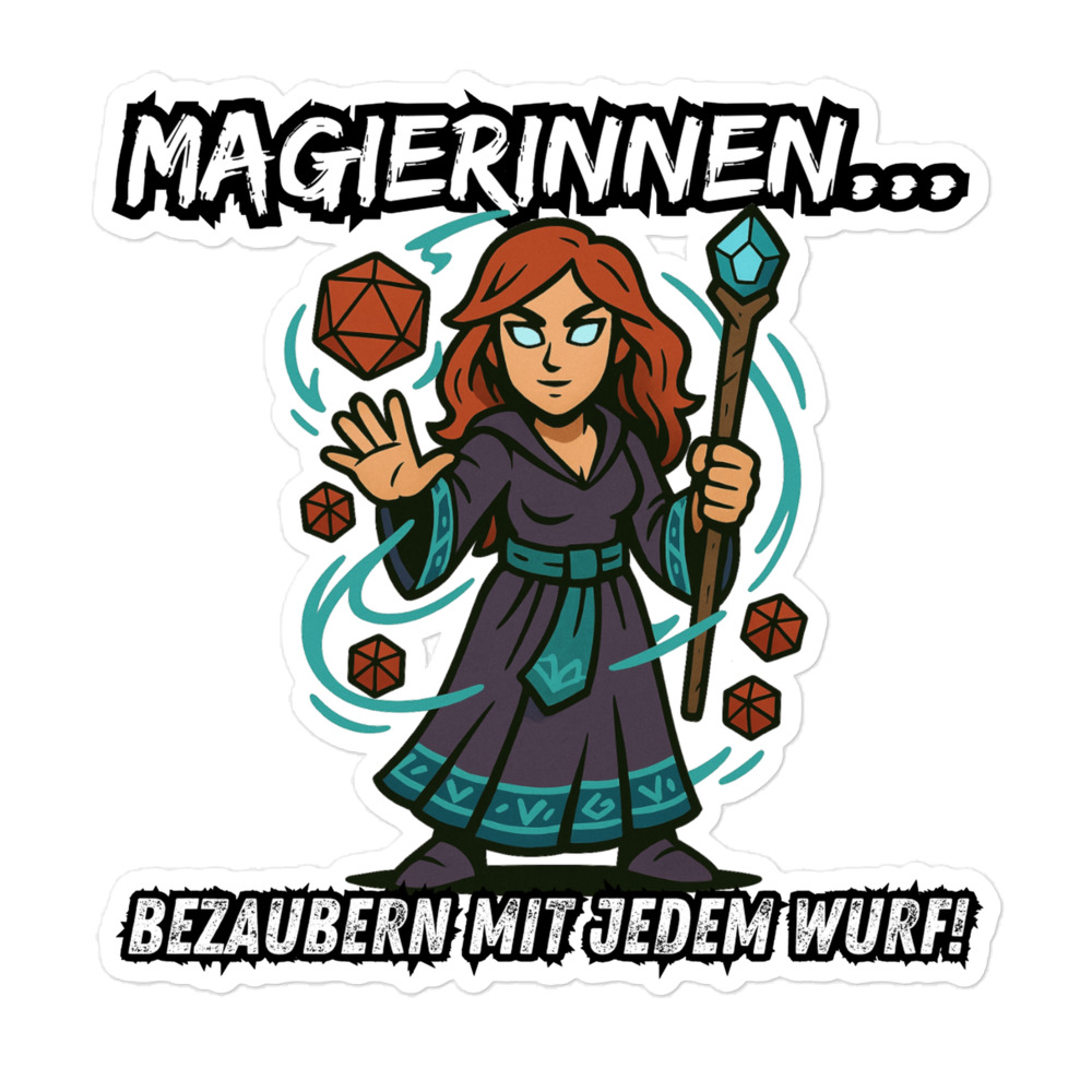 Magierinnen bezaubern mit jedem Wurf - Blasenfreie Aufkleber 3″×3″ | 4″×4″ | 5.5″×5.5″ | 15″×3.75" – Bild 4