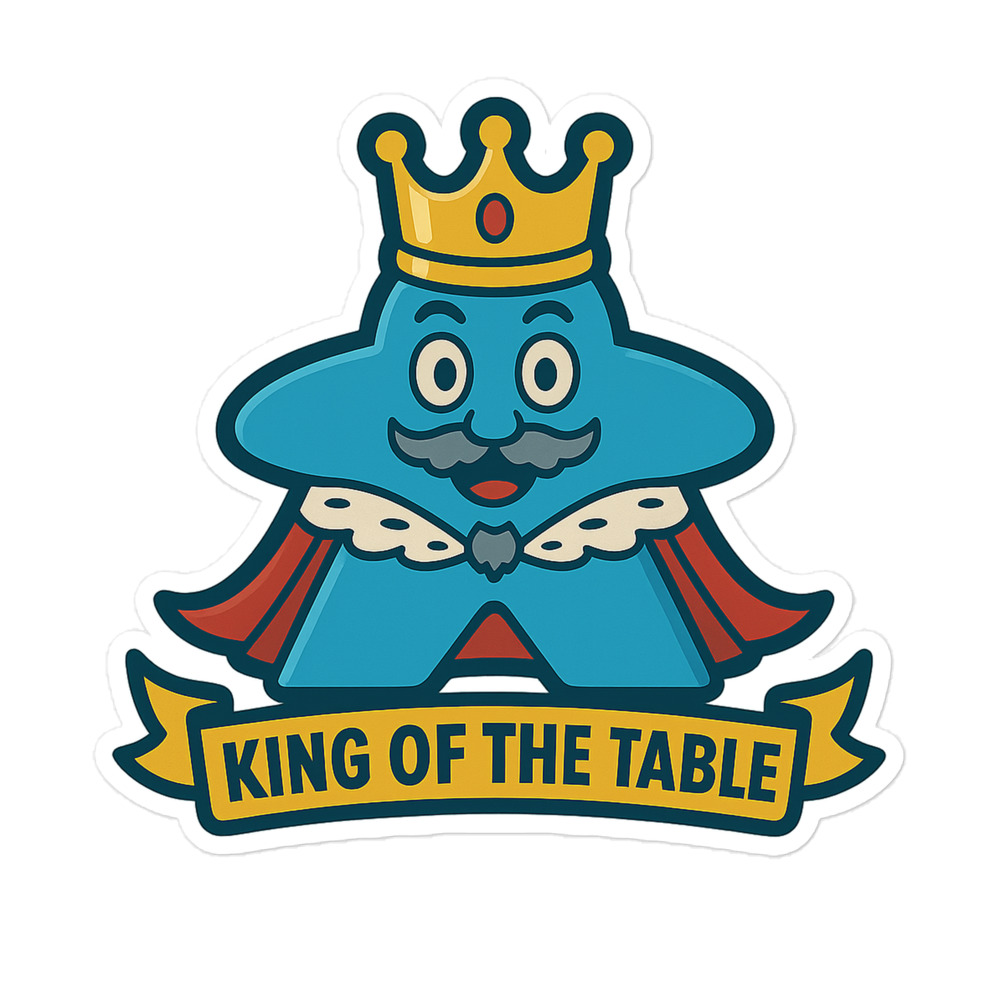 King of the Table – Royal Meeple Edition - Blasenfreie Aufkleber 3″×3″ | 4″×4″ | 5.5″×5.5″ | 15″×3.75" – Bild 4