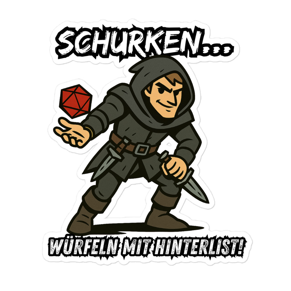 Schurken würfeln mit Hinterlist - Blasenfreie Aufkleber 3″×3″ | 4″×4″ | 5.5″×5.5″ | 15″×3.75" – Bild 4