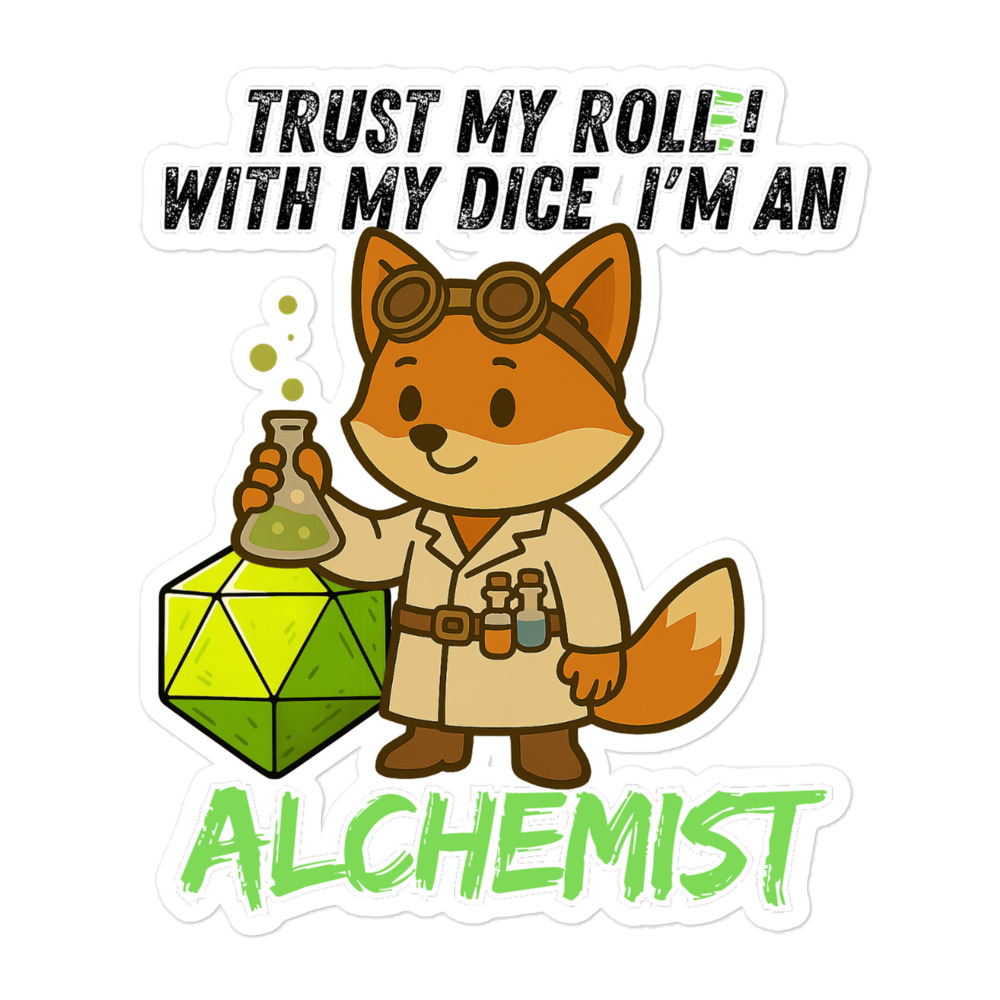Dicefox Alchemist – Trust my roll(e)! - Blasenfreie Aufkleber 3″×3″ | 4″×4″ | 5.5″×5.5″ | 15″×3.75" – Bild 4