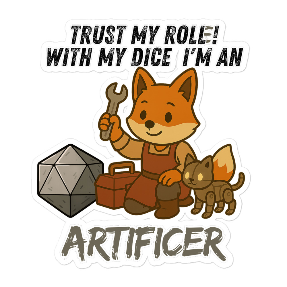 Dicefox Artificer – Trust my roll(e)! - Blasenfreie Aufkleber 3″×3″ | 4″×4″ | 5.5″×5.5″ | 15″×3.75" – Bild 4