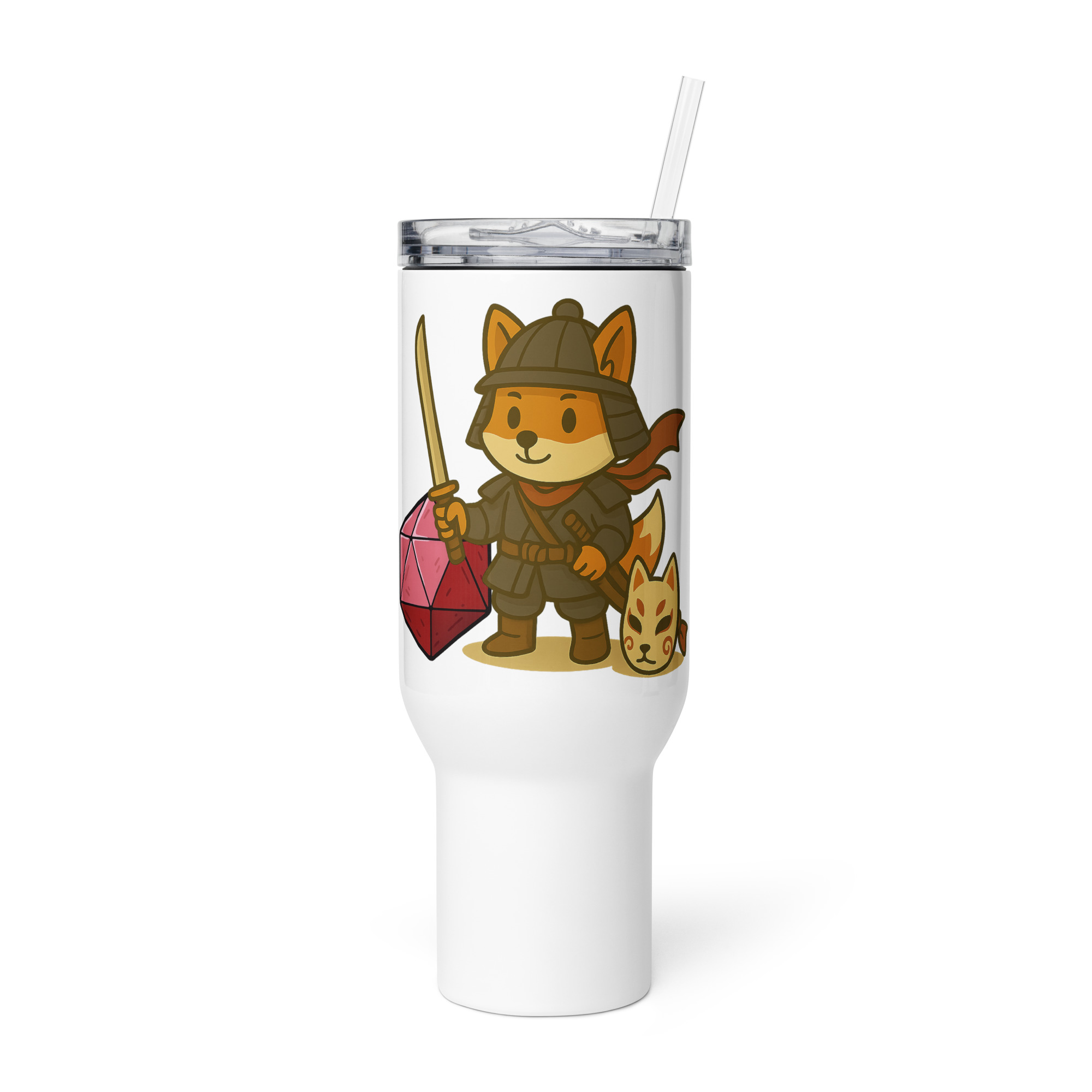 Dicefox Samurai - Reisebecher mit Griff | 739 ml (25 oz) | 1.183 ml (40 oz)