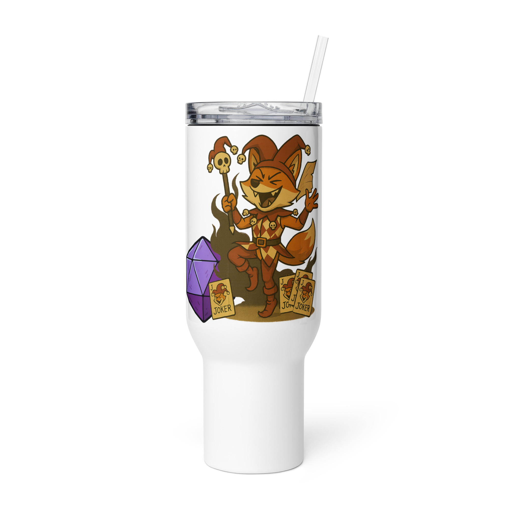 Dicefox Jester - Reisebecher mit Griff | 739 ml (25 oz) | 1.183 ml (40 oz)