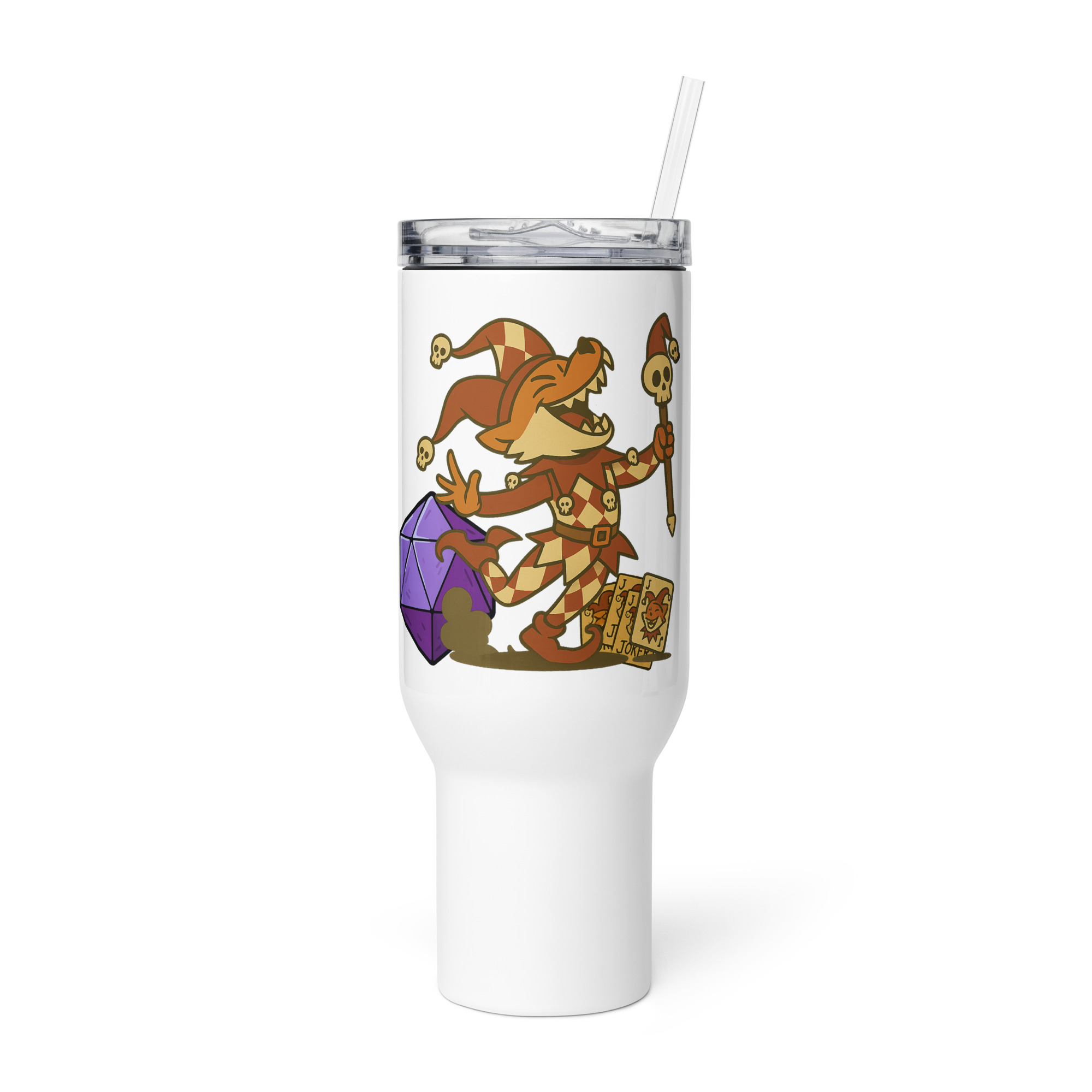 Dicefox Trickser - Reisebecher mit Griff | 739 ml (25 oz) | 1.183 ml (40 oz)