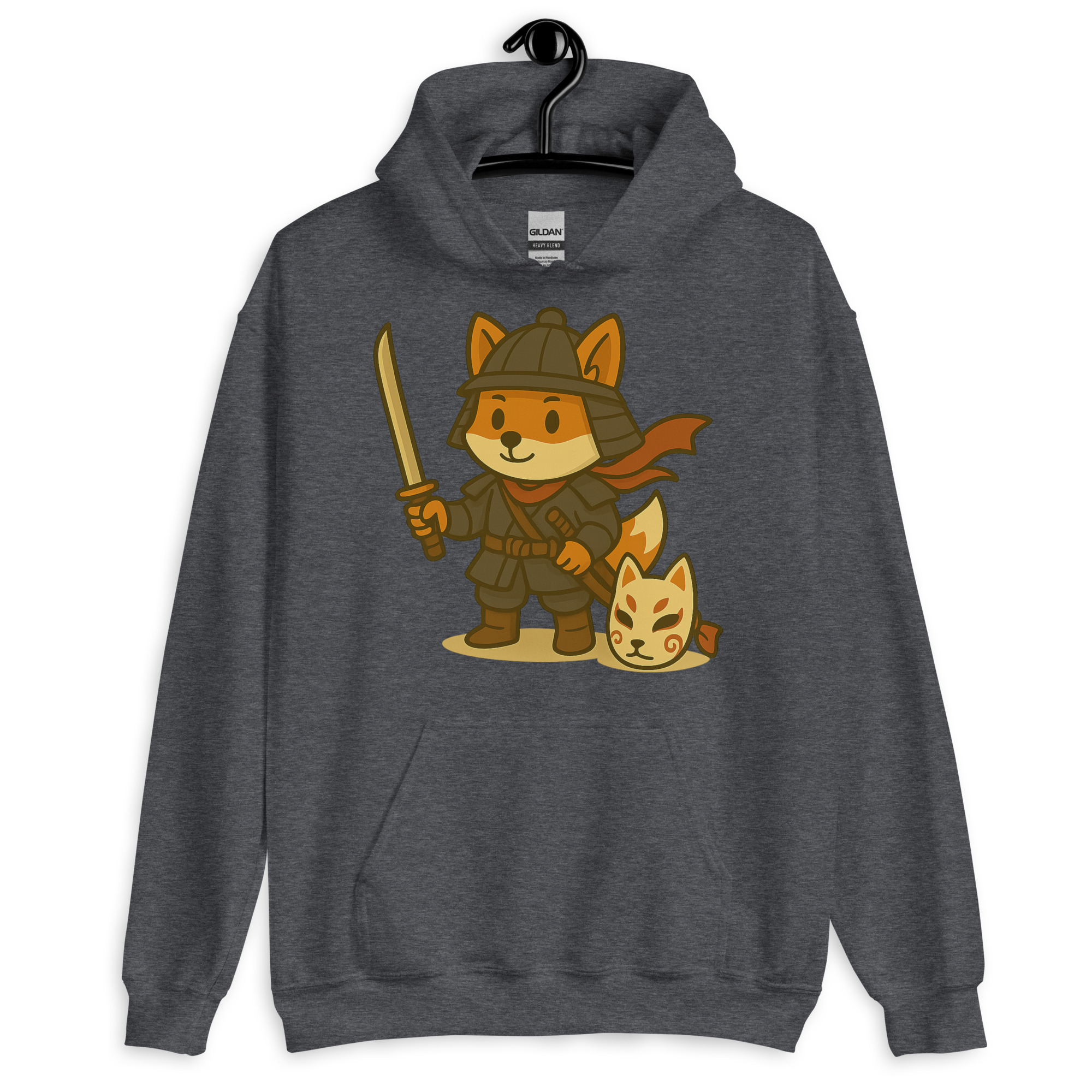 Fox Samurai - DTF-Unisex-Kapuzenpullover – Bild 10