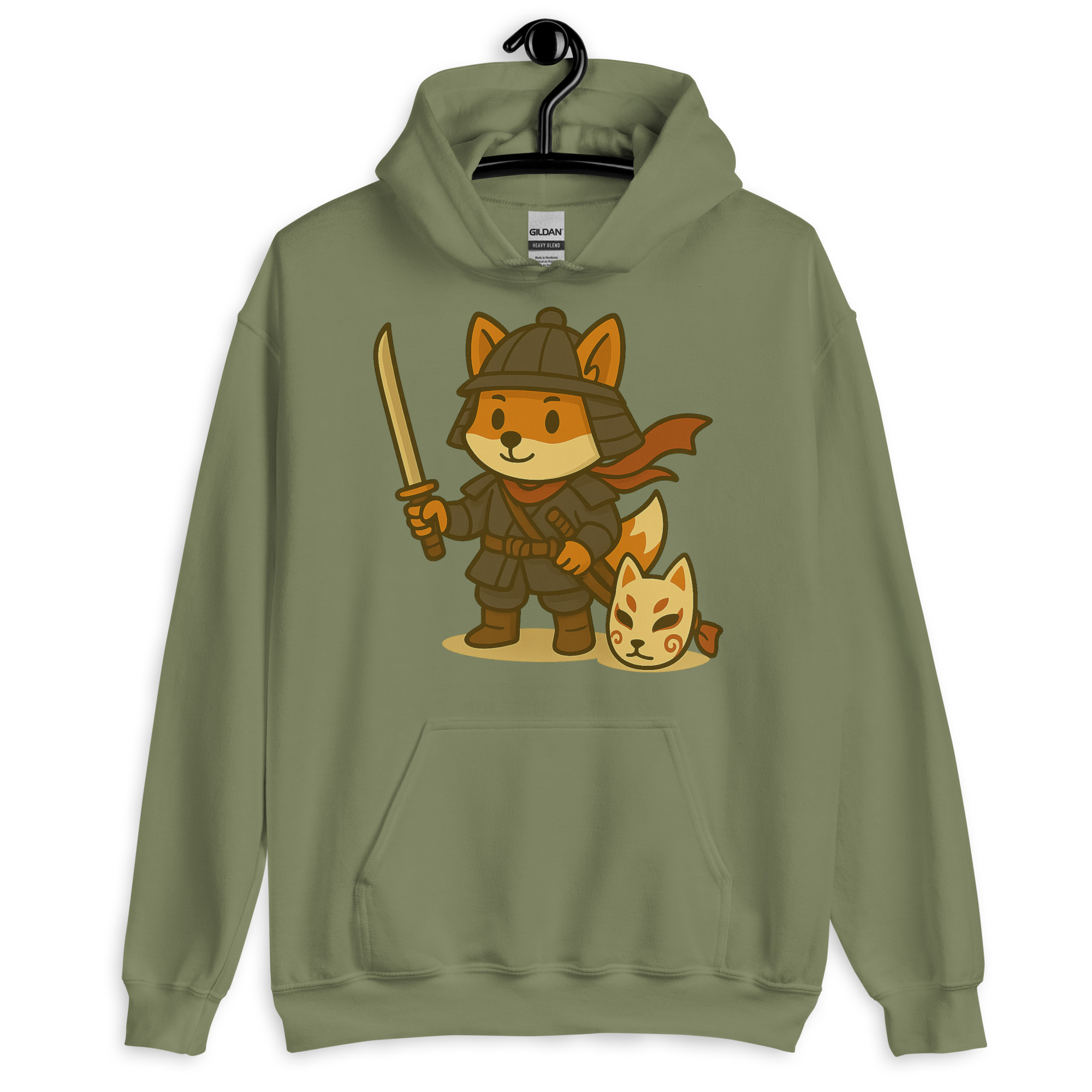 Fox Samurai - DTF-Unisex-Kapuzenpullover – Bild 16