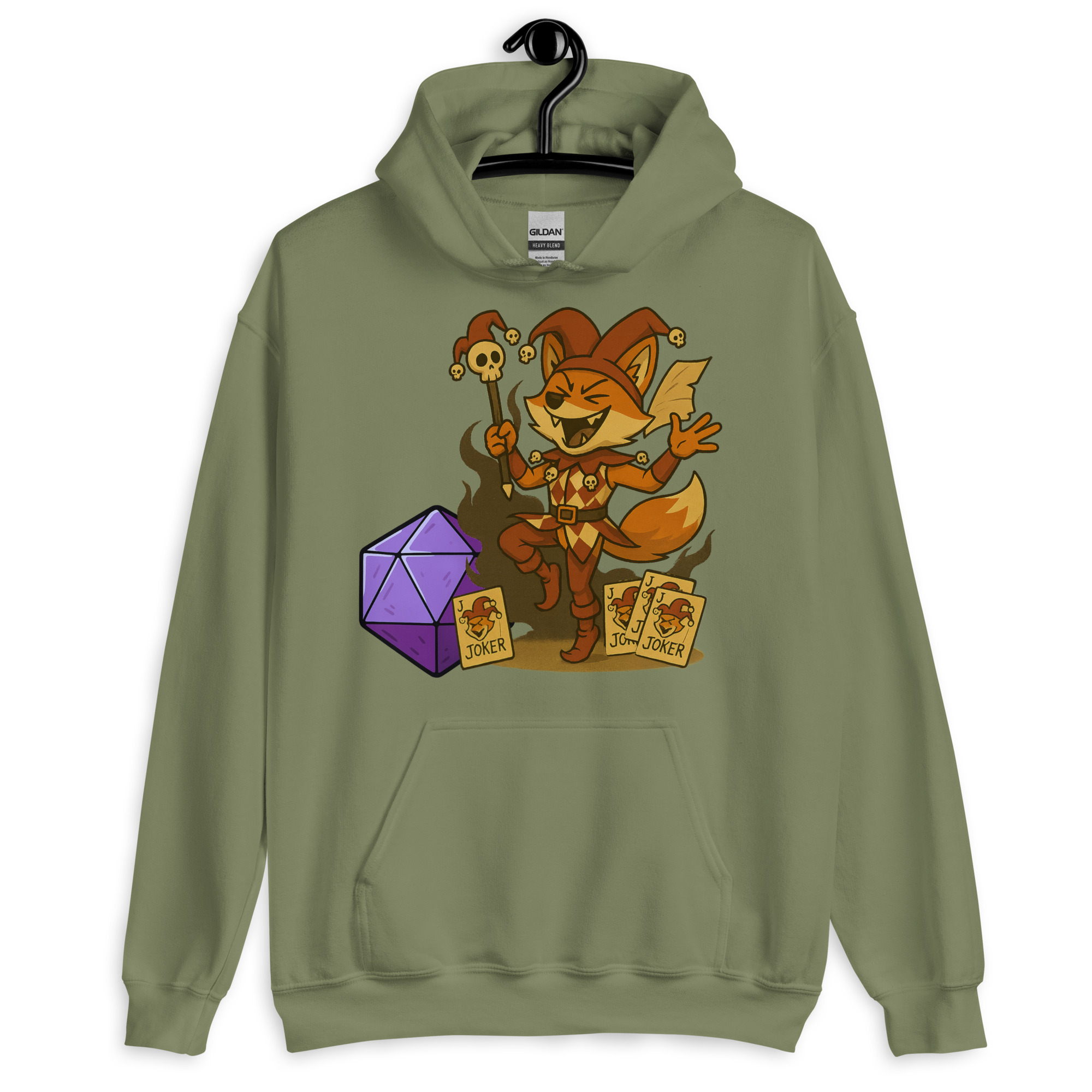 Dicefox Jester - DTF-Unisex-Kapuzenpullover – Bild 16