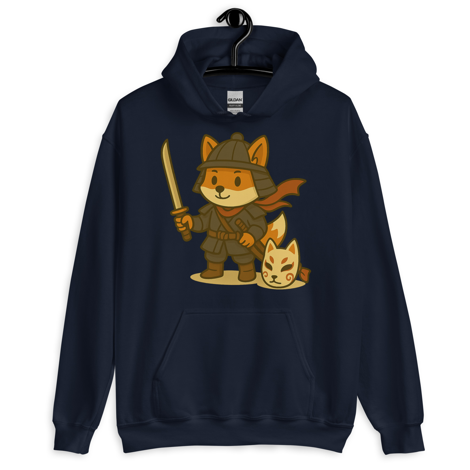 Fox Samurai - DTF-Unisex-Kapuzenpullover – Bild 4