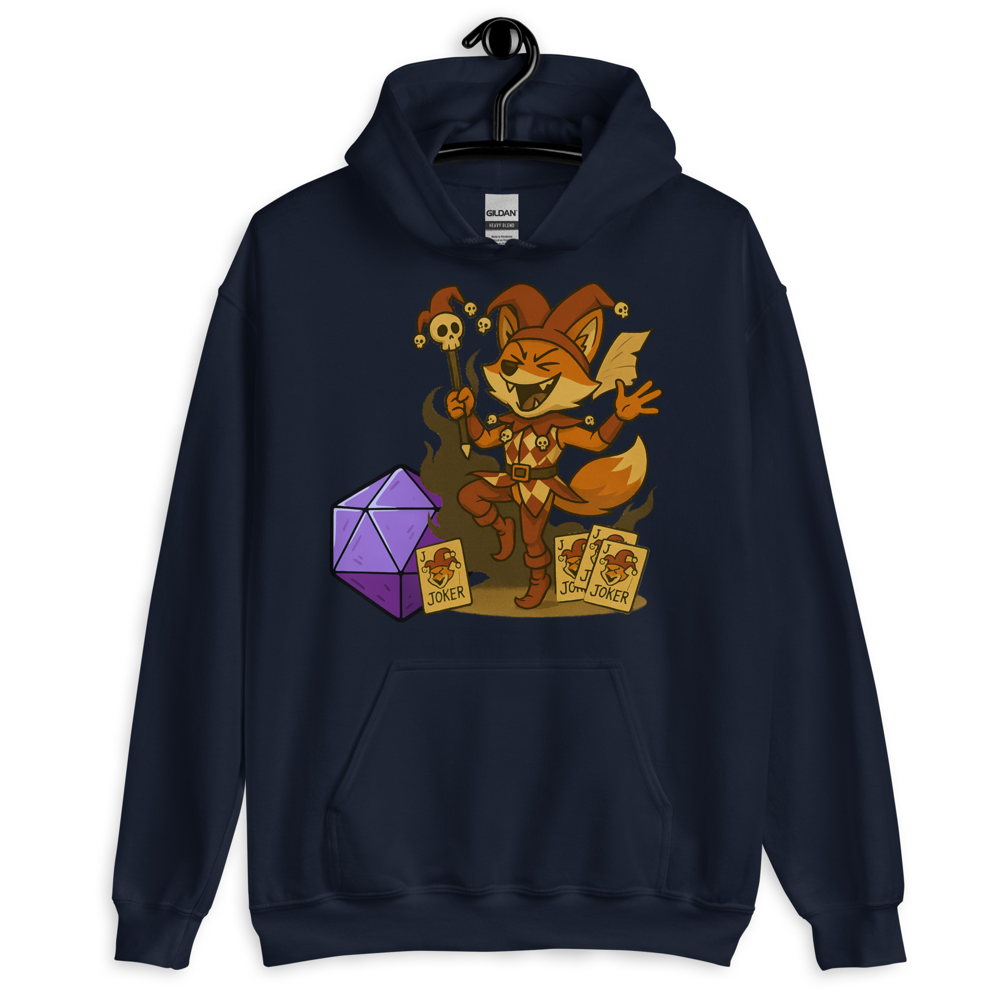 Dicefox Jester - DTF-Unisex-Kapuzenpullover – Bild 4