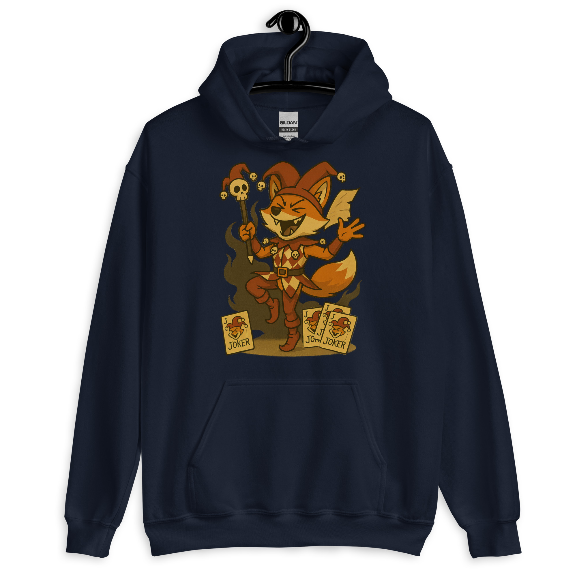 Fox Jester - DTF-Unisex-Kapuzenpullover – Bild 4