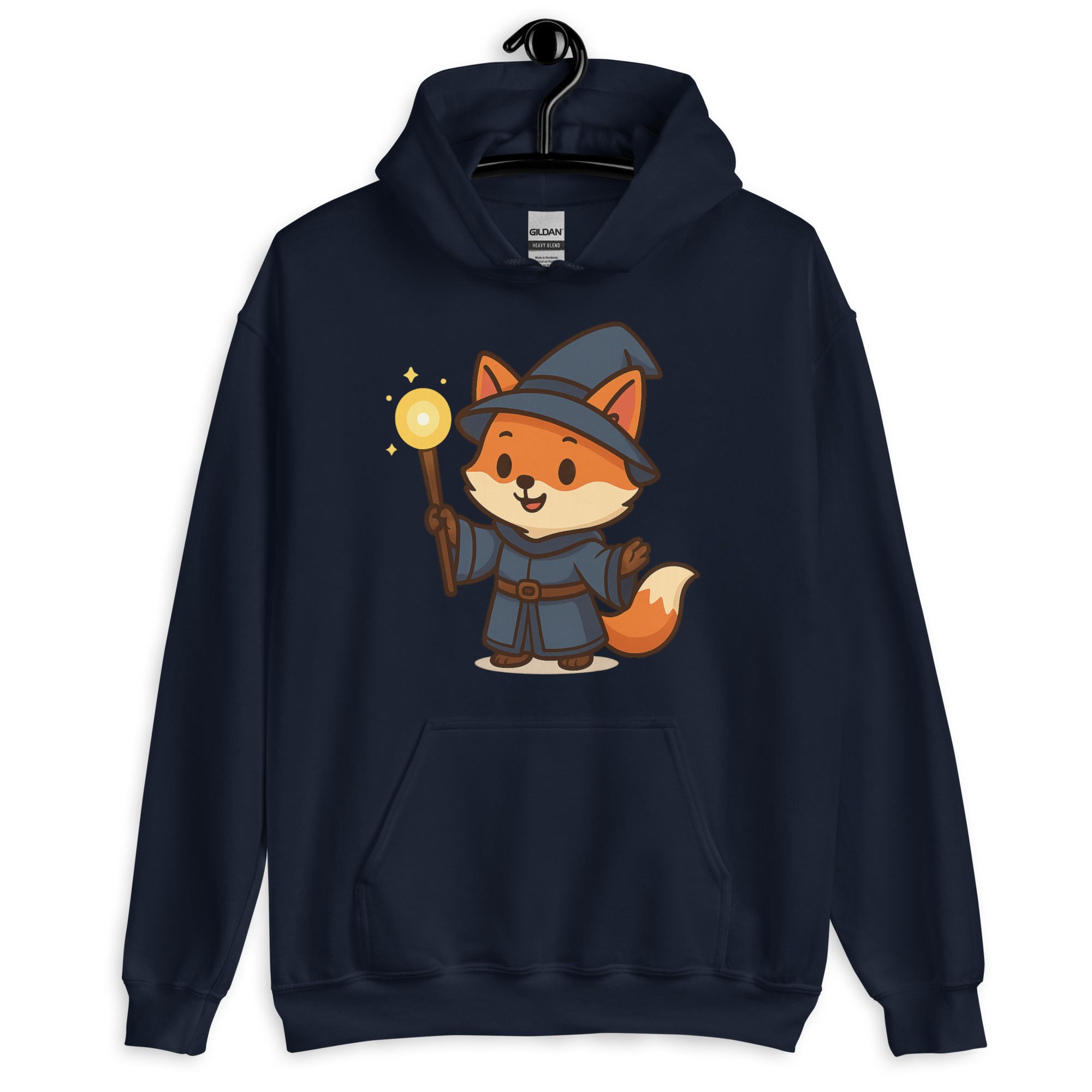 Fox Wizard - DTF-Unisex-Kapuzenpullover – Bild 4