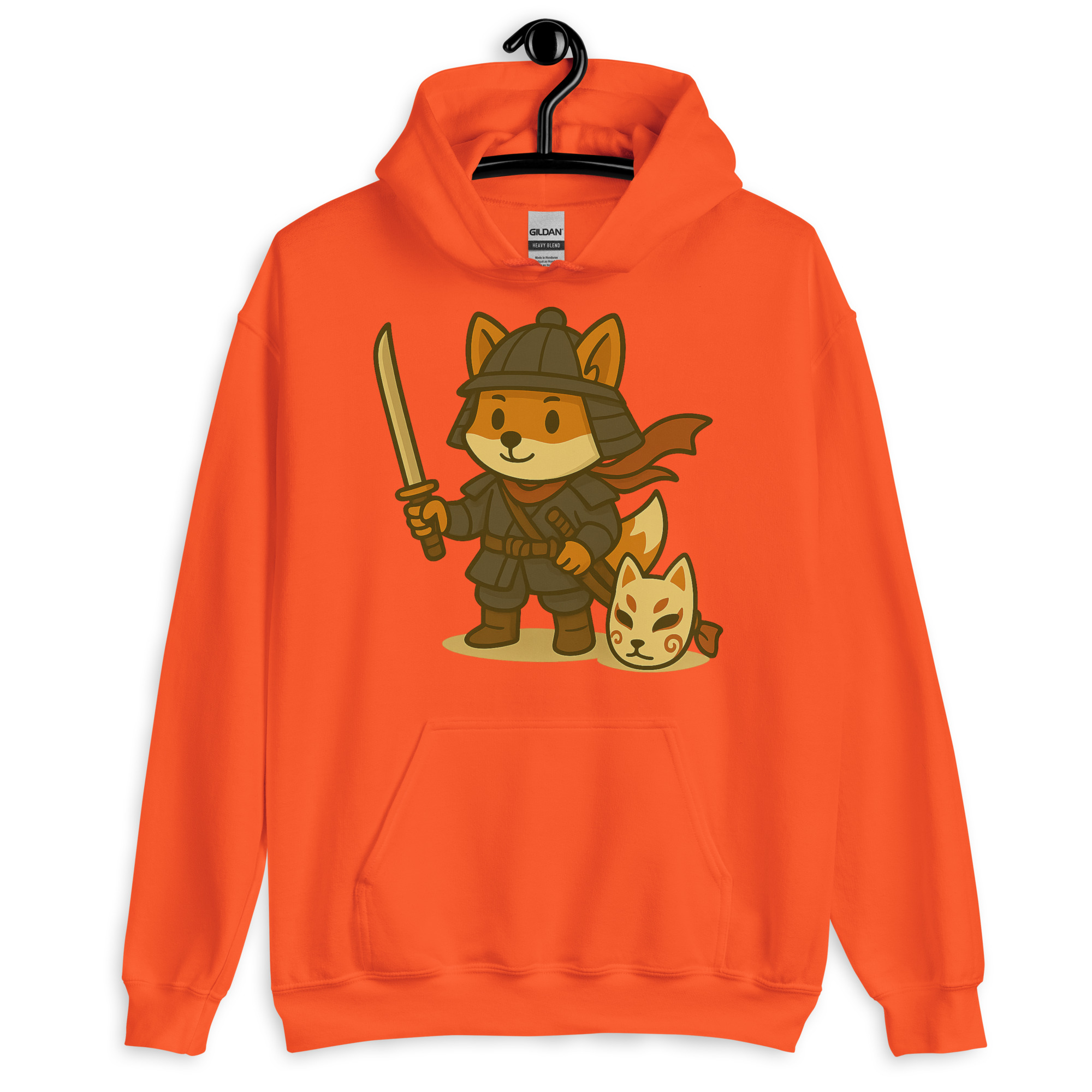 Fox Samurai - DTF-Unisex-Kapuzenpullover – Bild 14