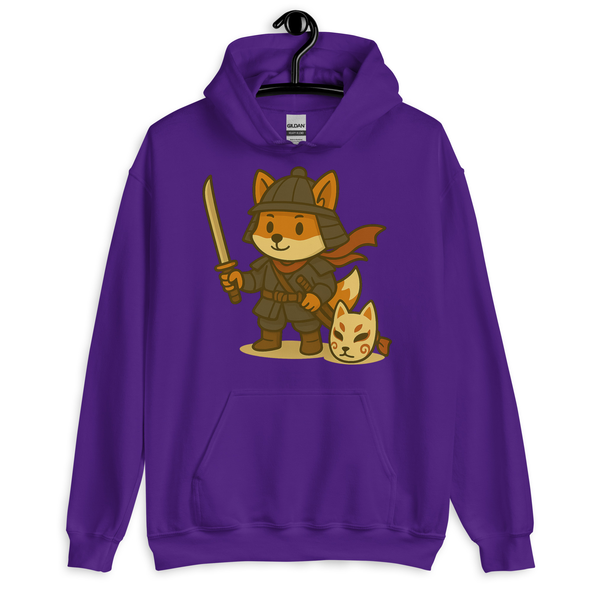 Fox Samurai - DTF-Unisex-Kapuzenpullover – Bild 6