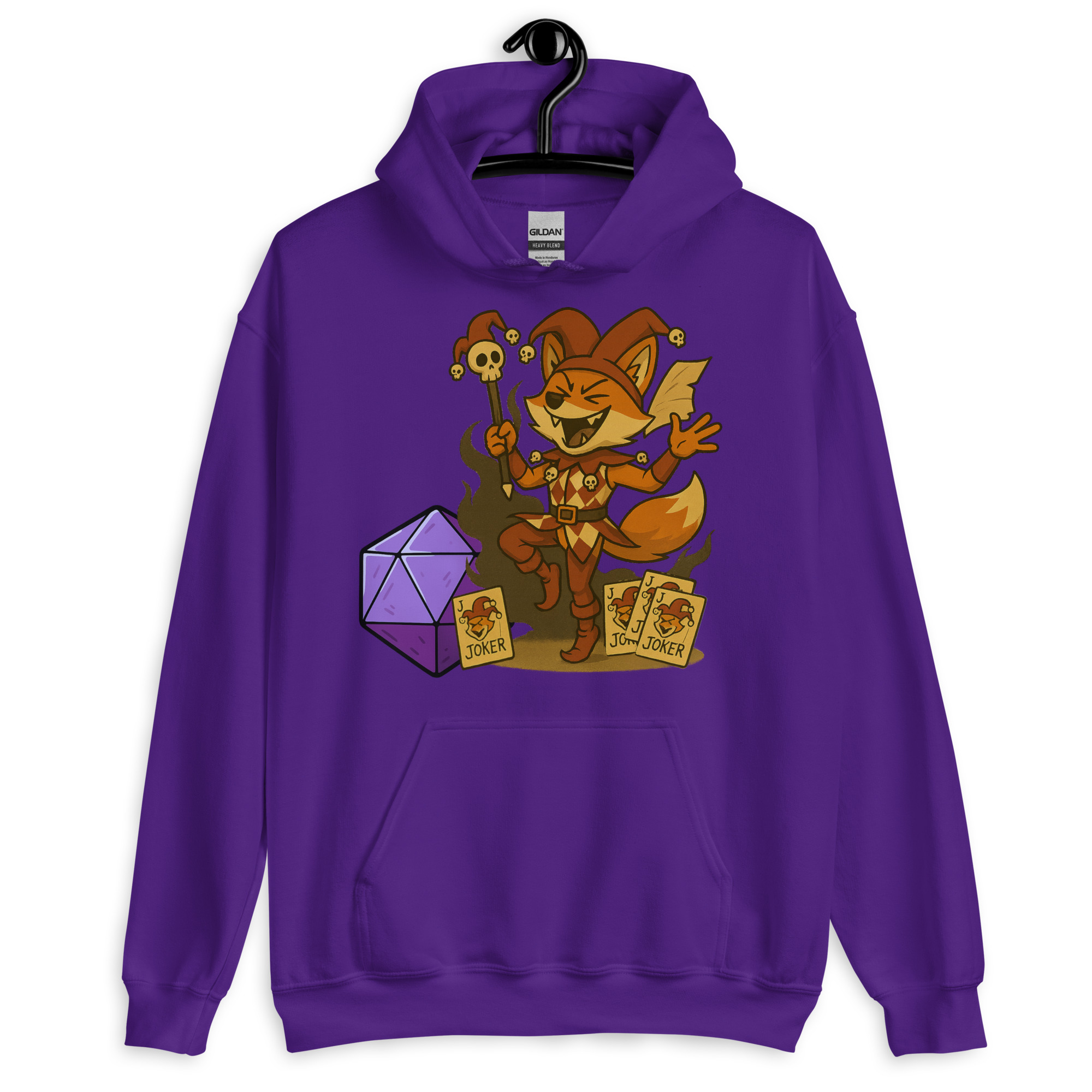 Dicefox Jester - DTF-Unisex-Kapuzenpullover – Bild 6