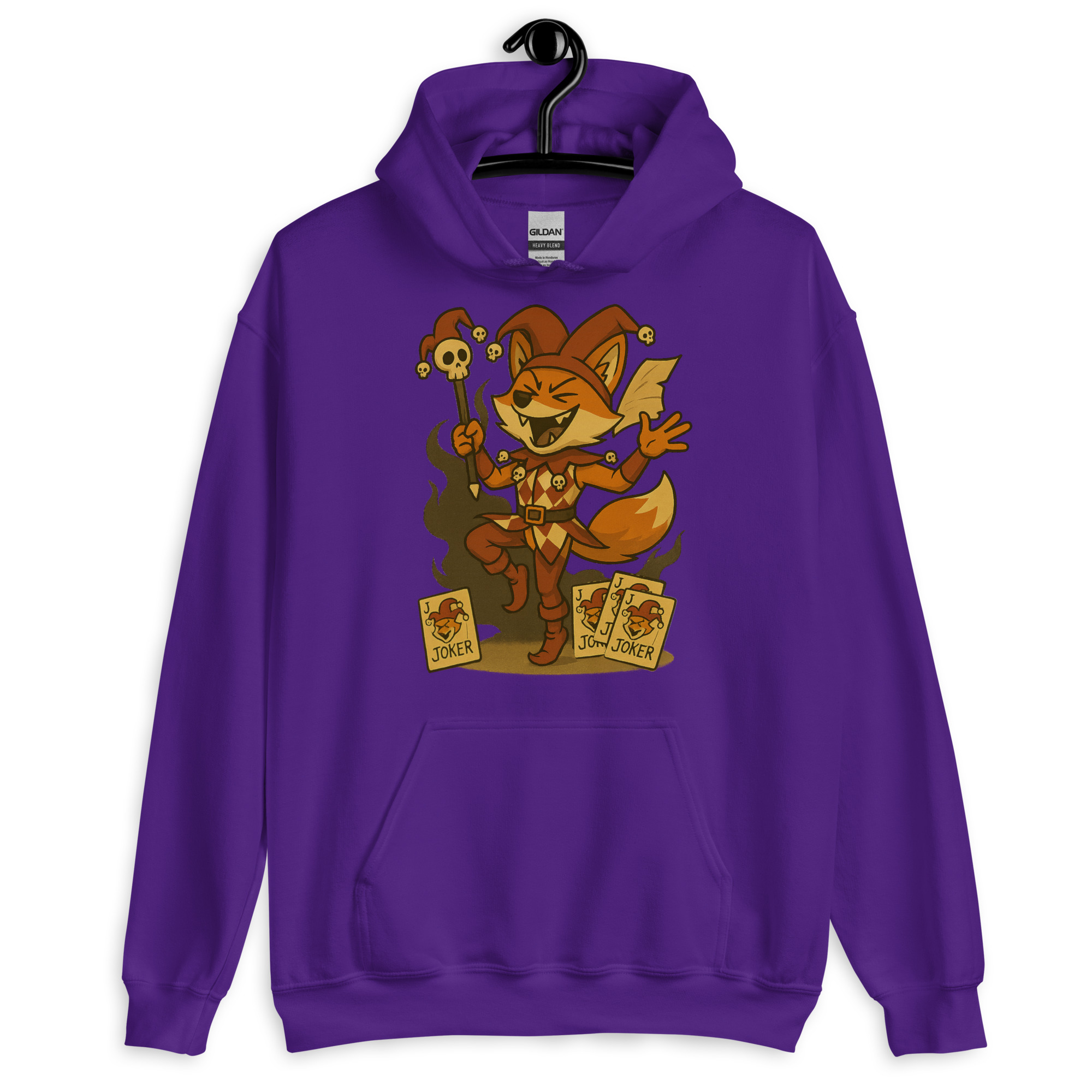 Fox Jester - DTF-Unisex-Kapuzenpullover – Bild 6